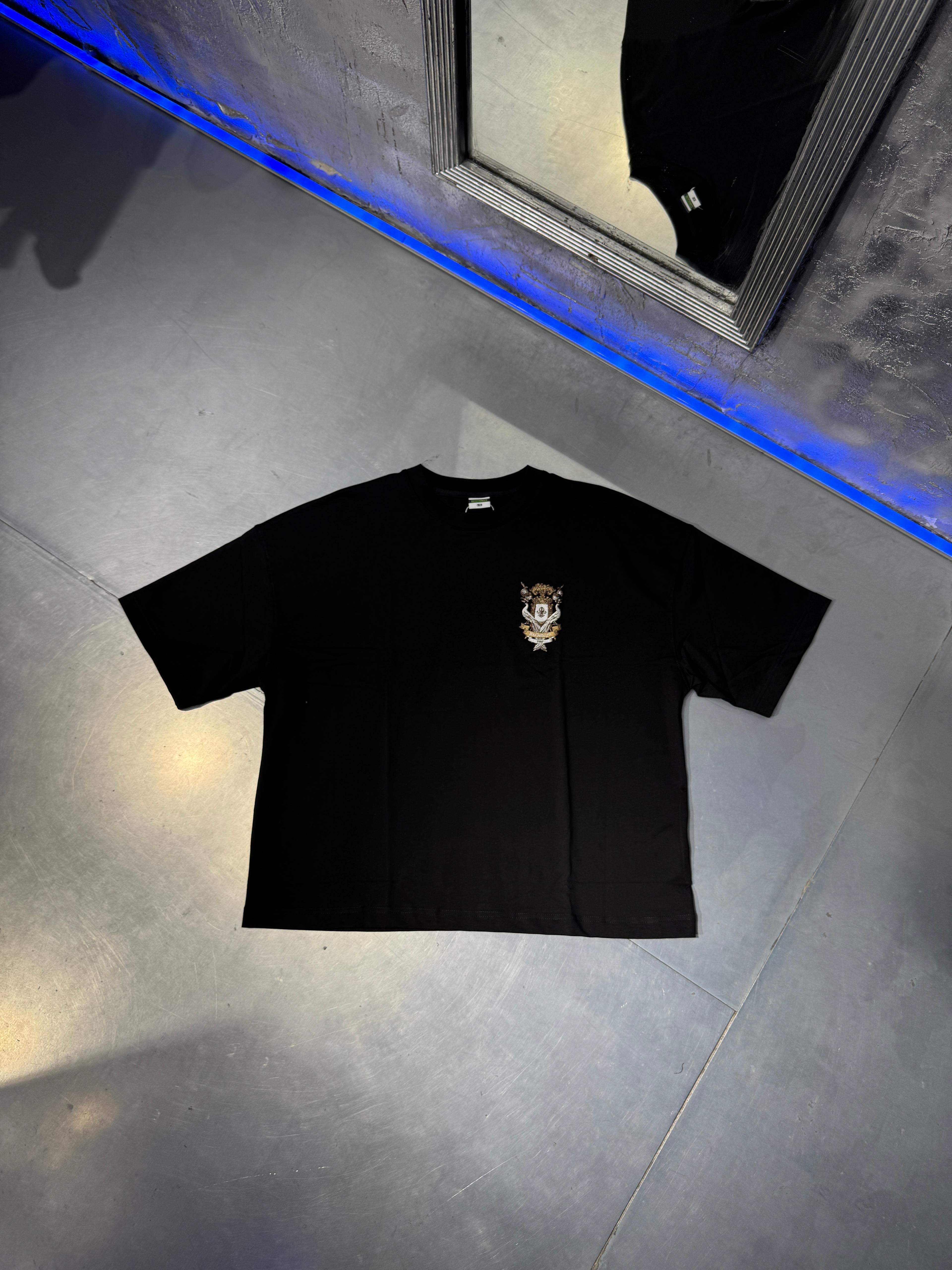 Armorial Style Embroidered Boxy T-Shirt