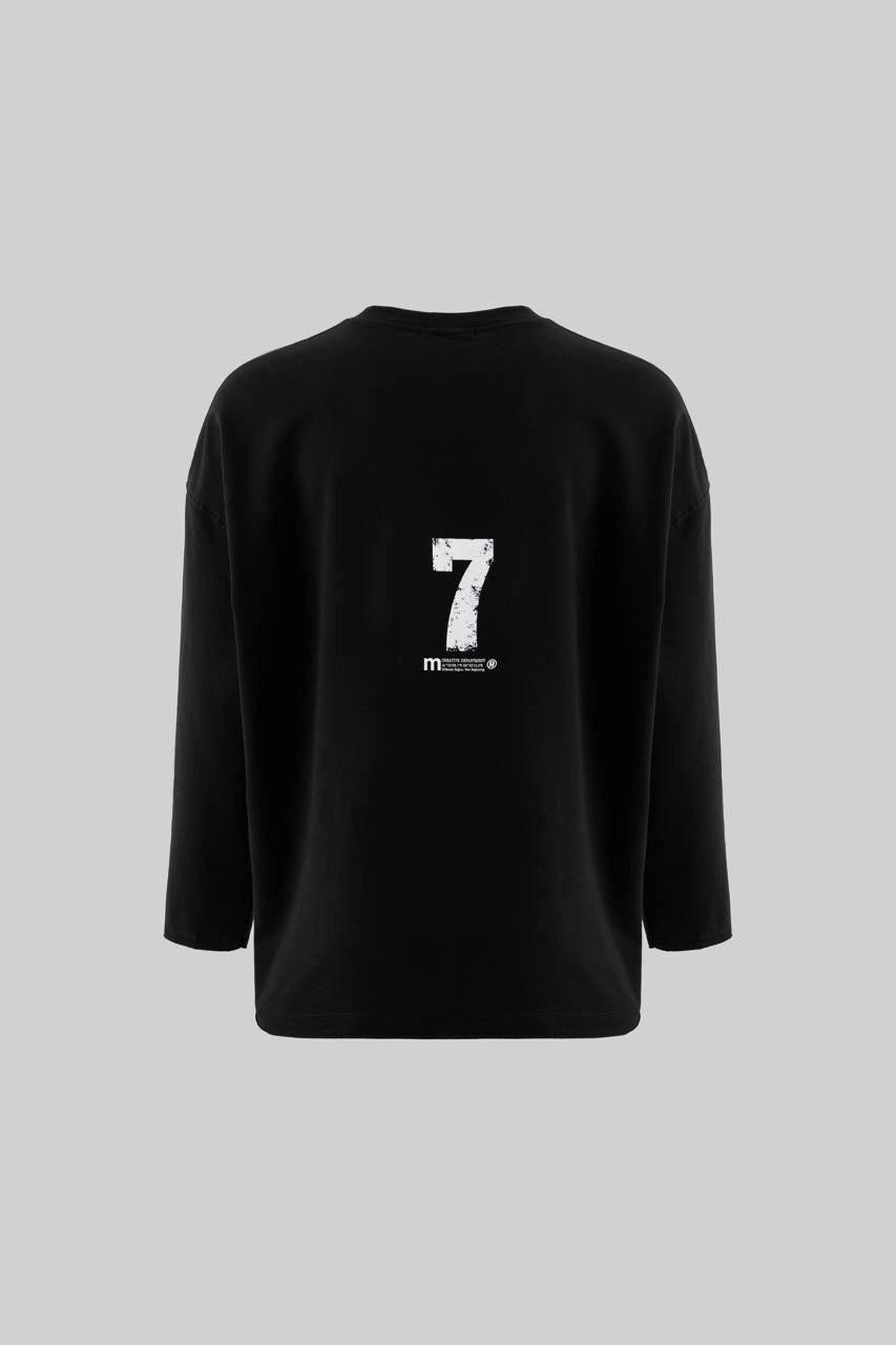 Oversize Baskılı Uzun Kollu Sweatshirt