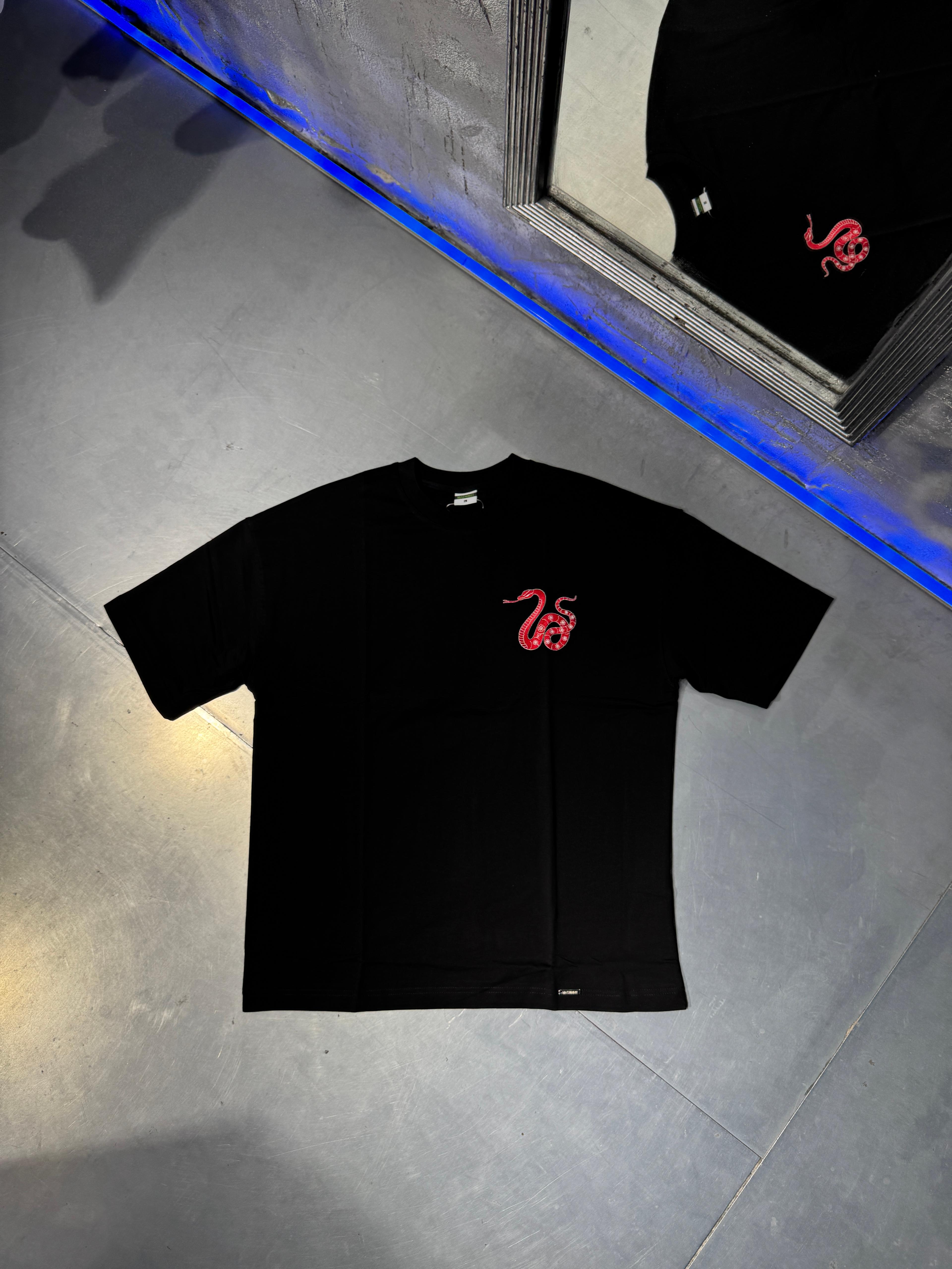 Snake Aplique Embroidered Oversize T-Shirt