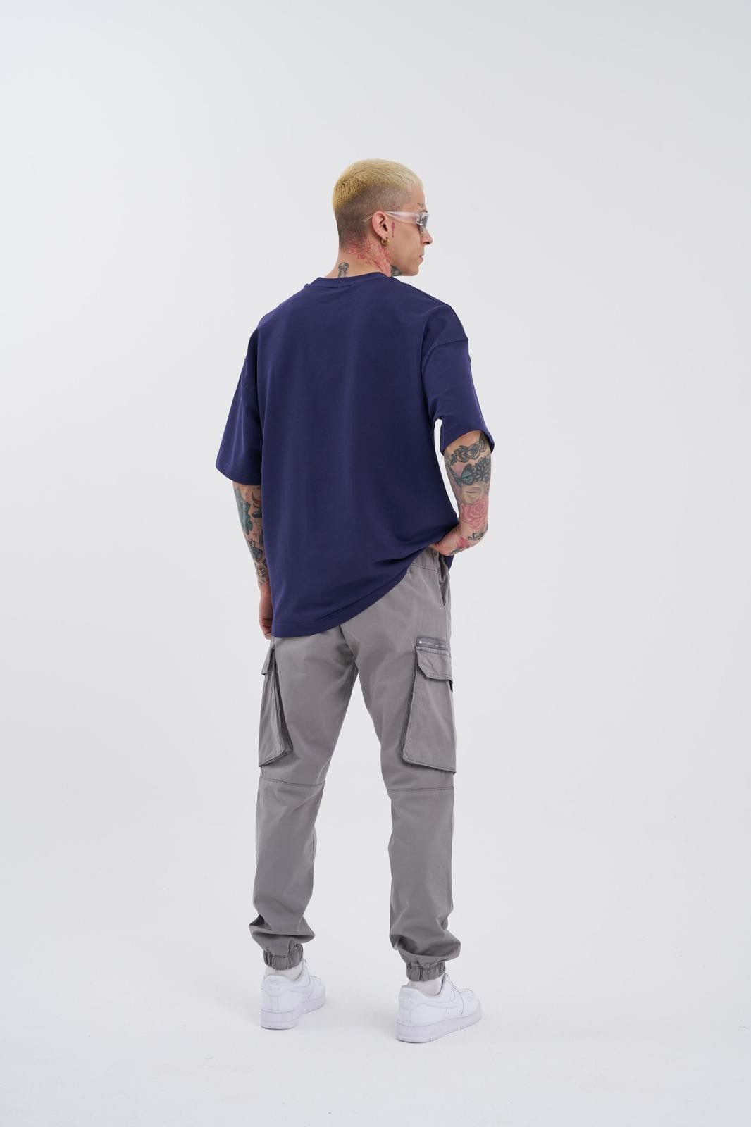 Relaxed Fit Cargo Jogger - Light Gray