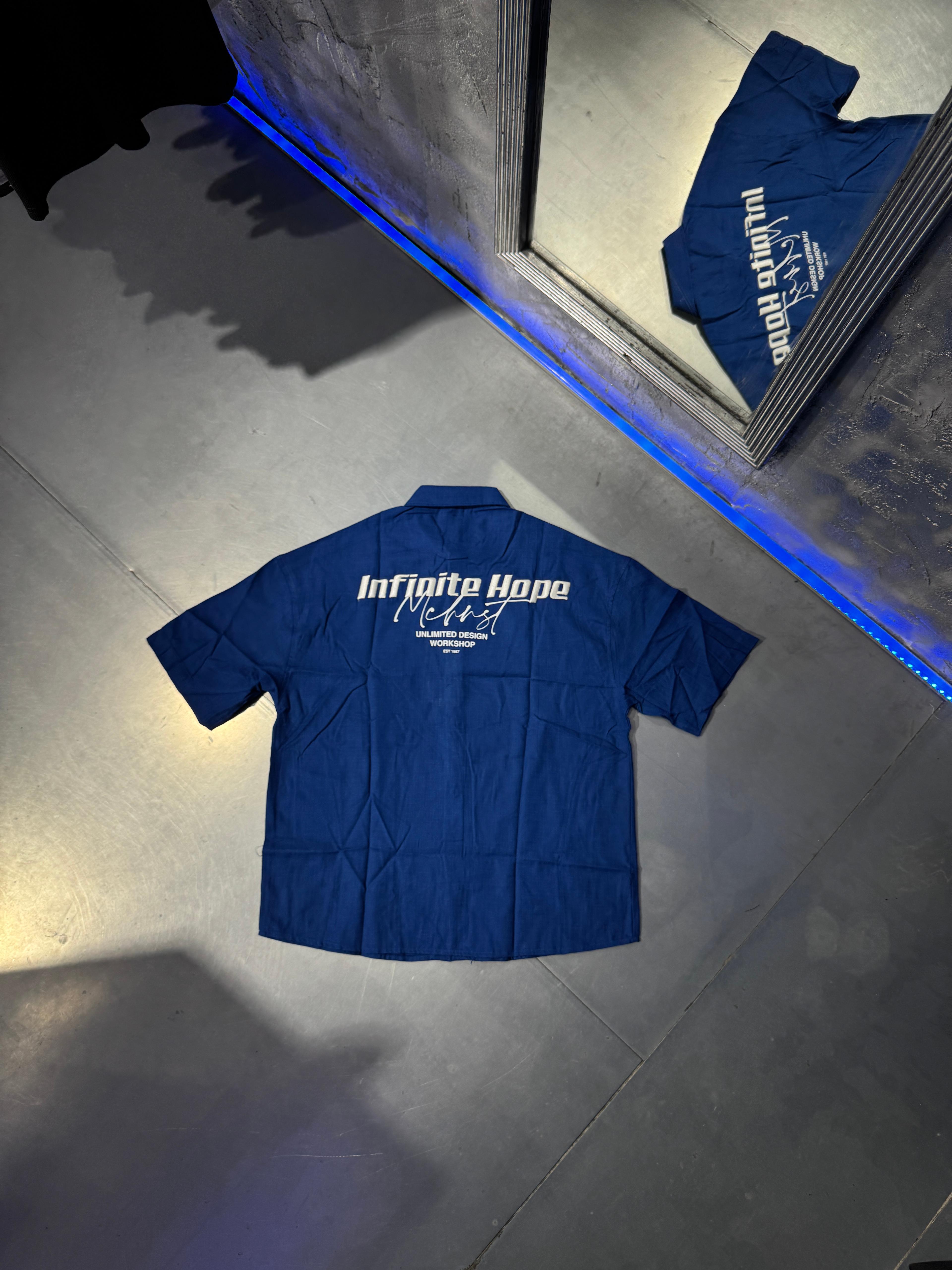 Riva İnfinite Hope Slogan Oversize Gömlek