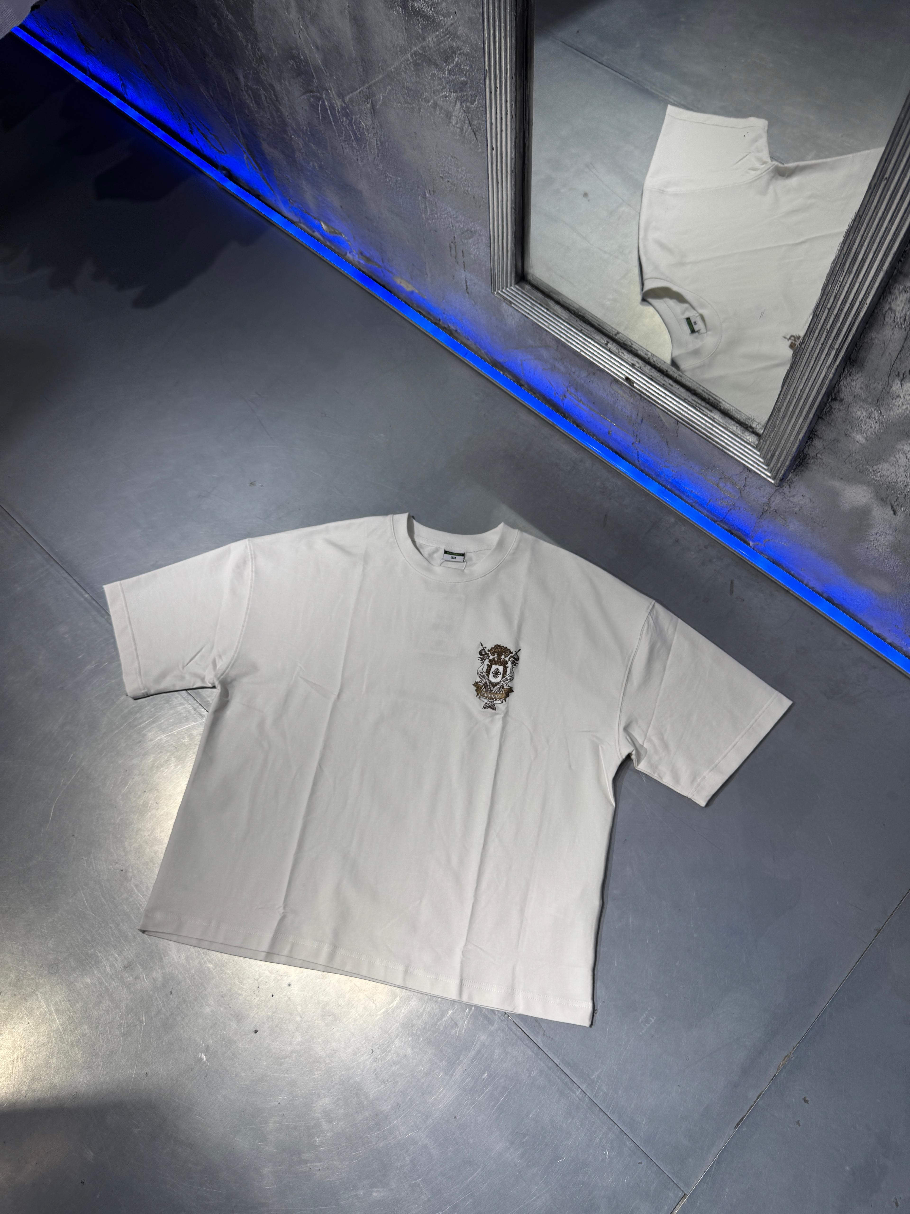 Armorial Style Embroidered Boxy T-Shirt