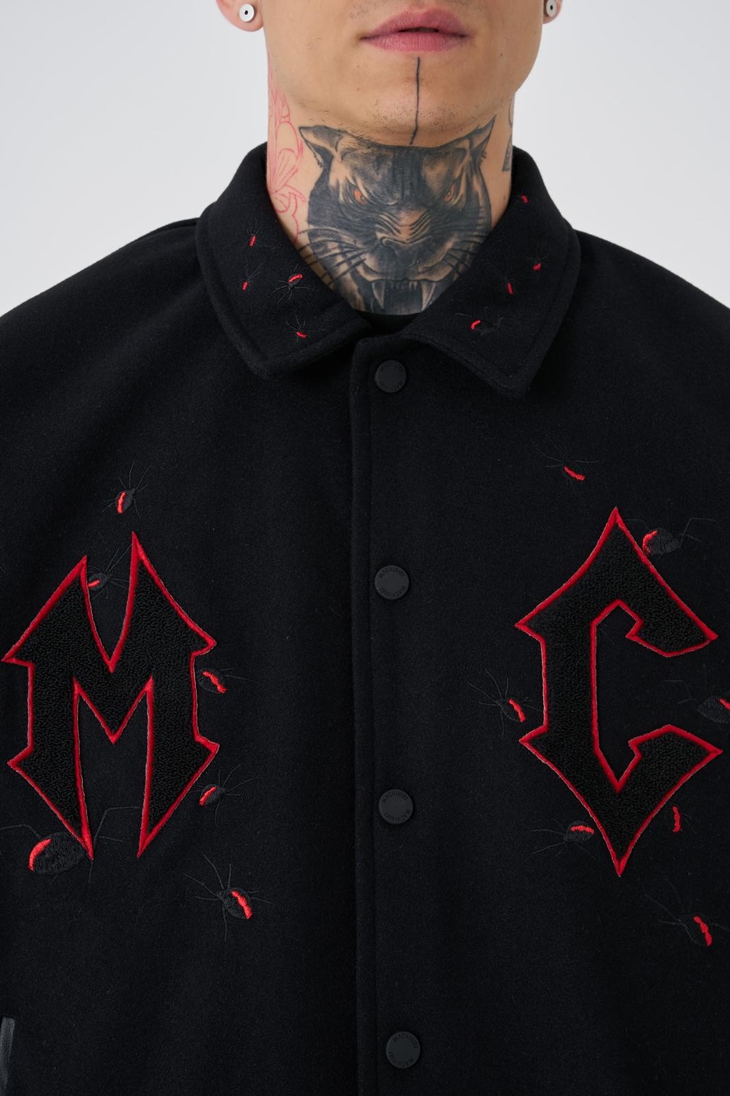 OVERSIZE SPIDER EMBROIDERY BOMBER JACKET