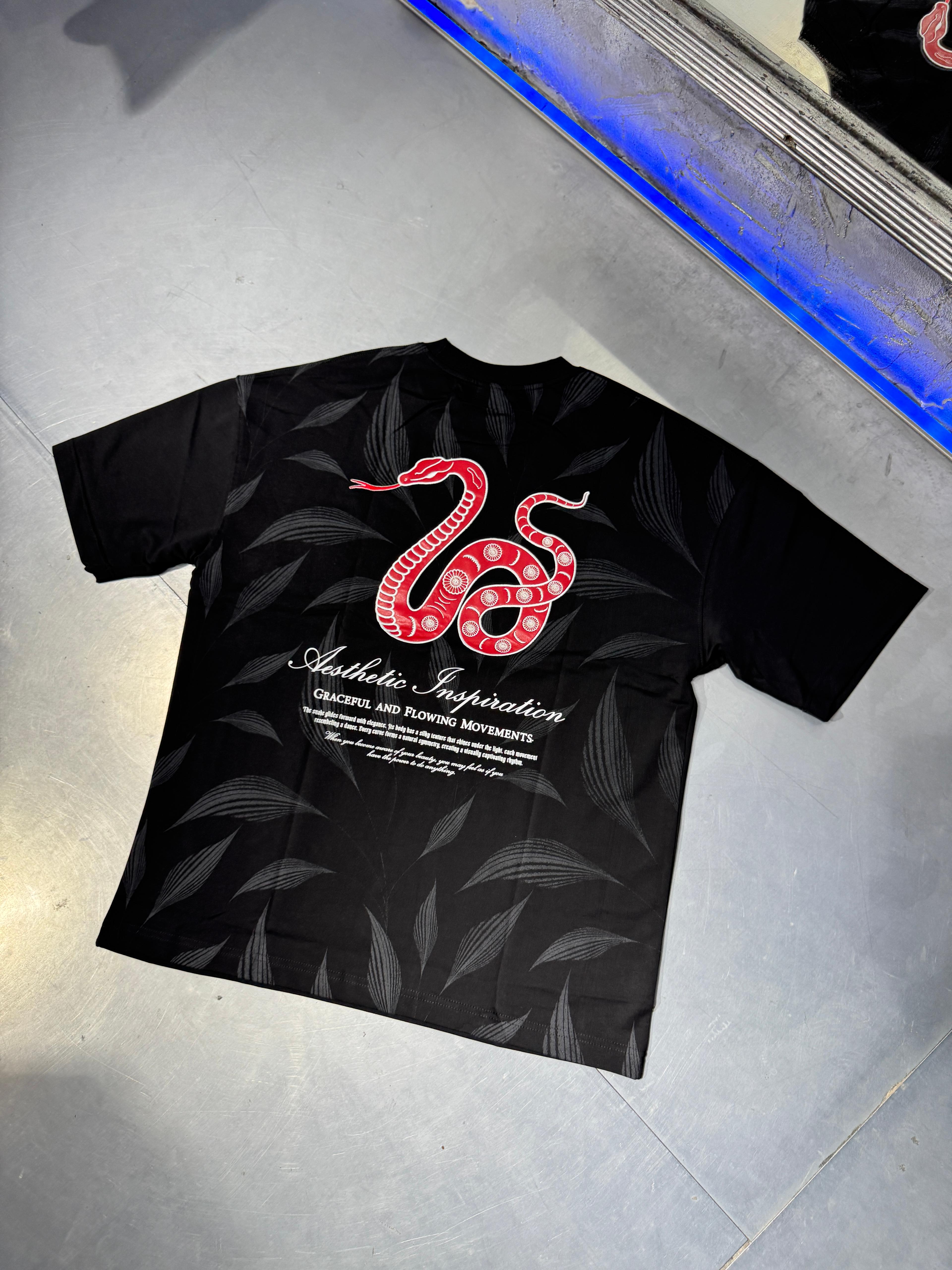 Snake Aplique Embroidered Oversize T-Shirt