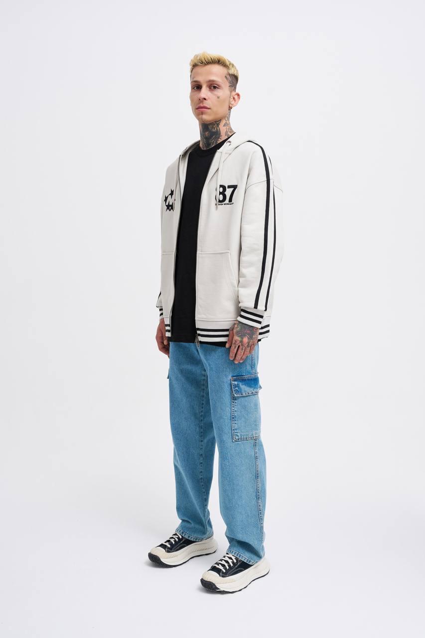 87 Desing Zip Fermuarlı Hoodie