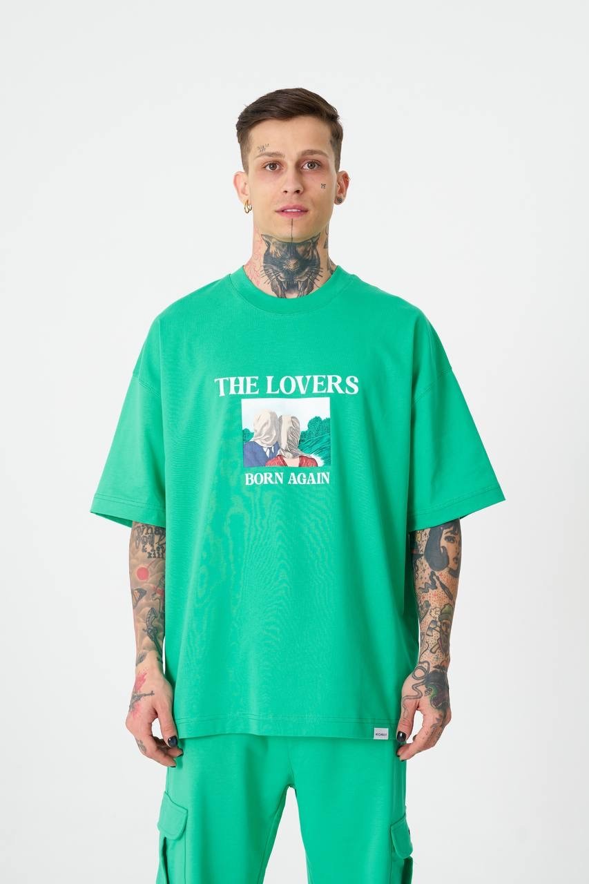 The Lovers Oversize T-Shirt - Su Yeşili
