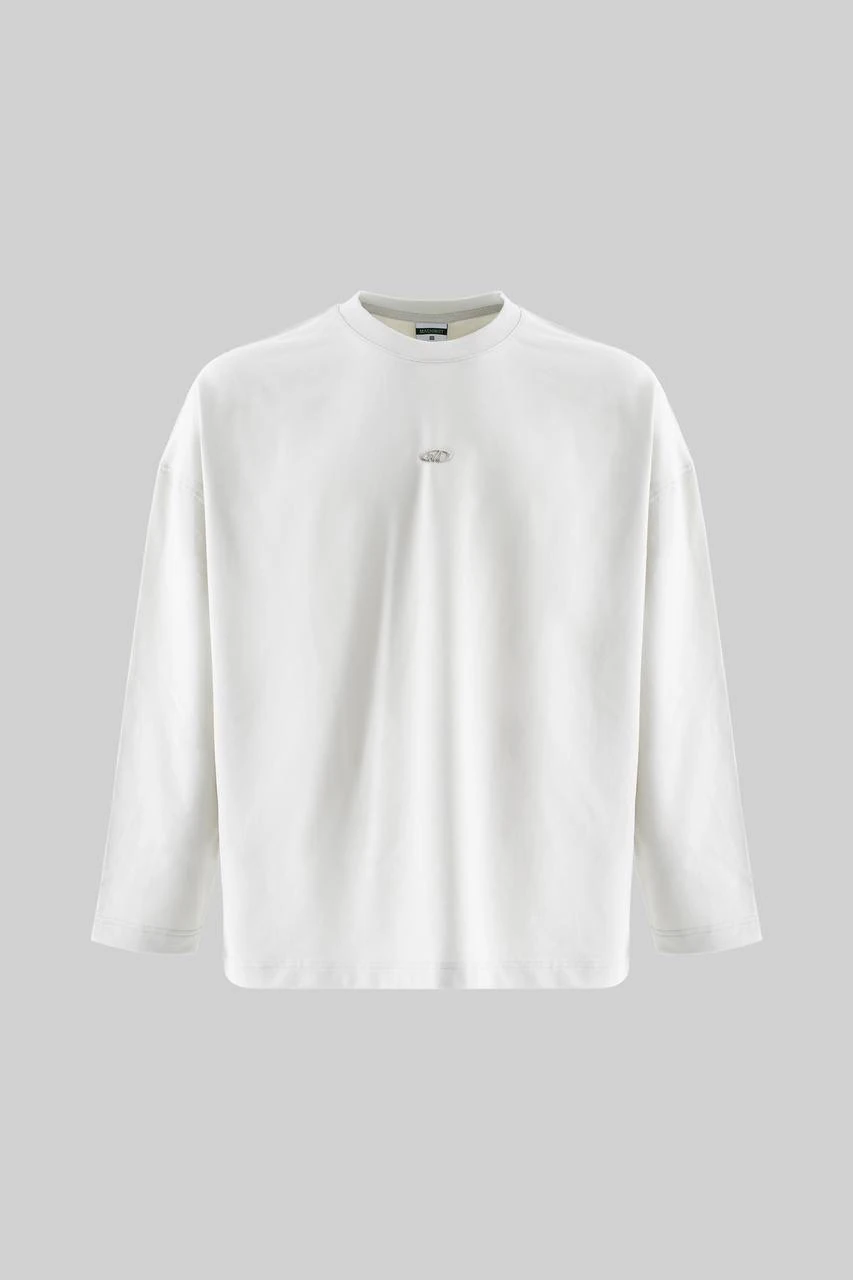 'M' Metal  Baskılı Minimal Oversize Sweatshirt - Space Gri