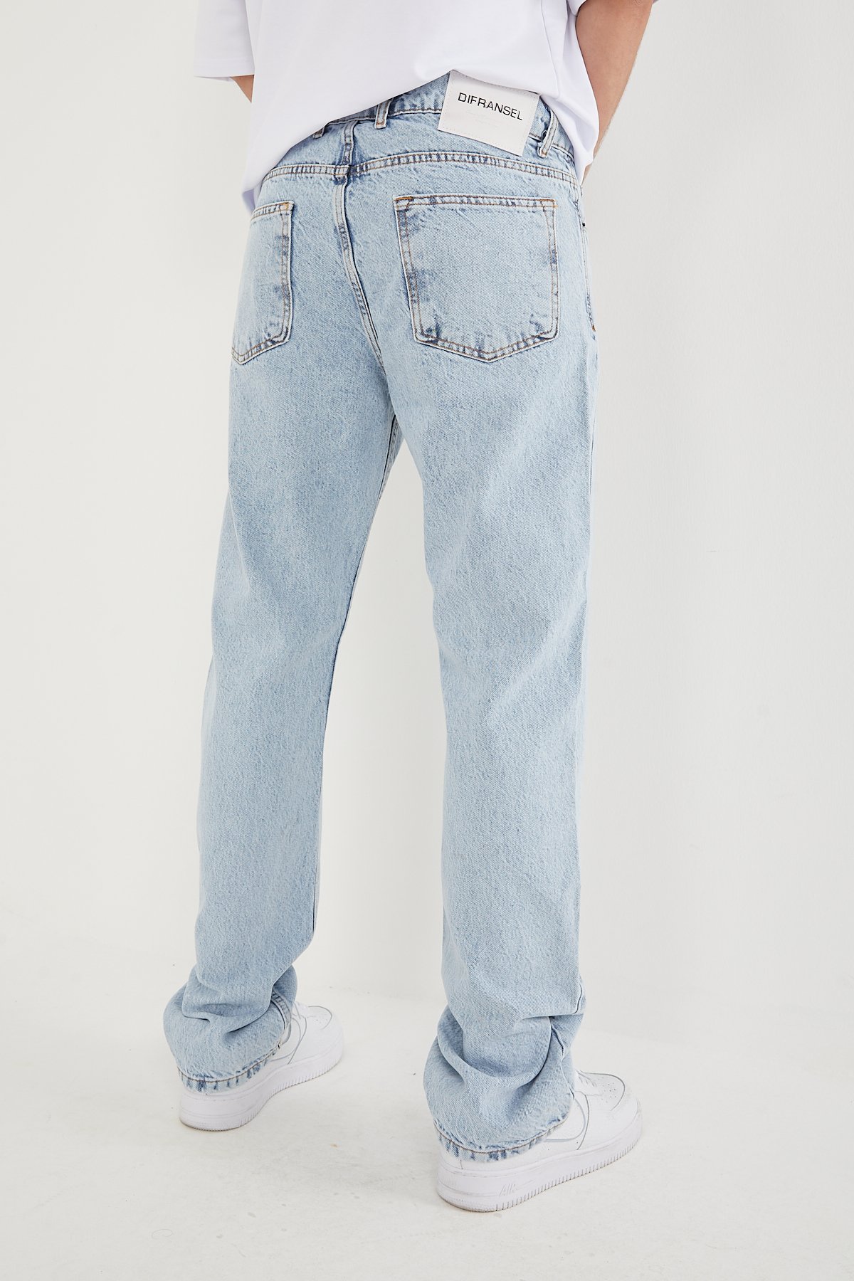 Loose Fit Basic Pantolon - Ice Blue