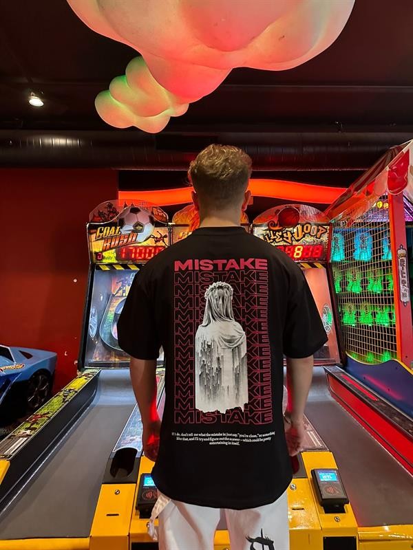 Mistake Oversize T-shirt - Acid Siyah