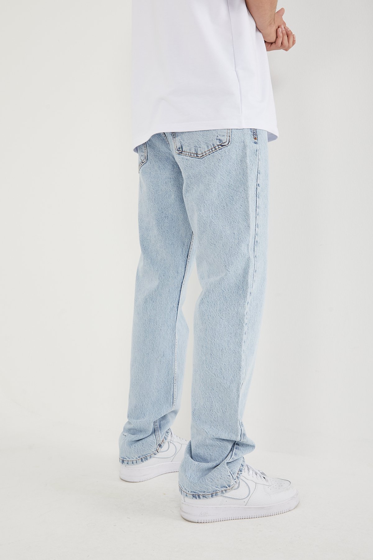 Loose Fit Basic Pantolon - Ice Blue