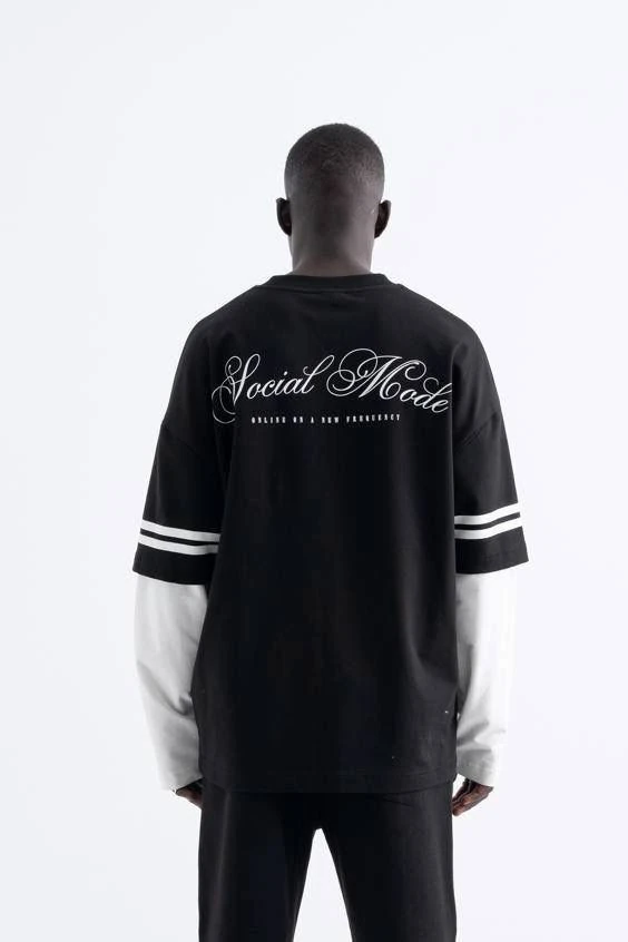 Social Mode Printed Oversize Sweatshirt