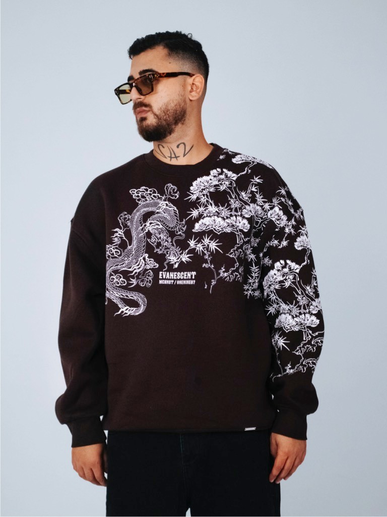 Premium Dragon Oversize Şardonlu Sweatshirt