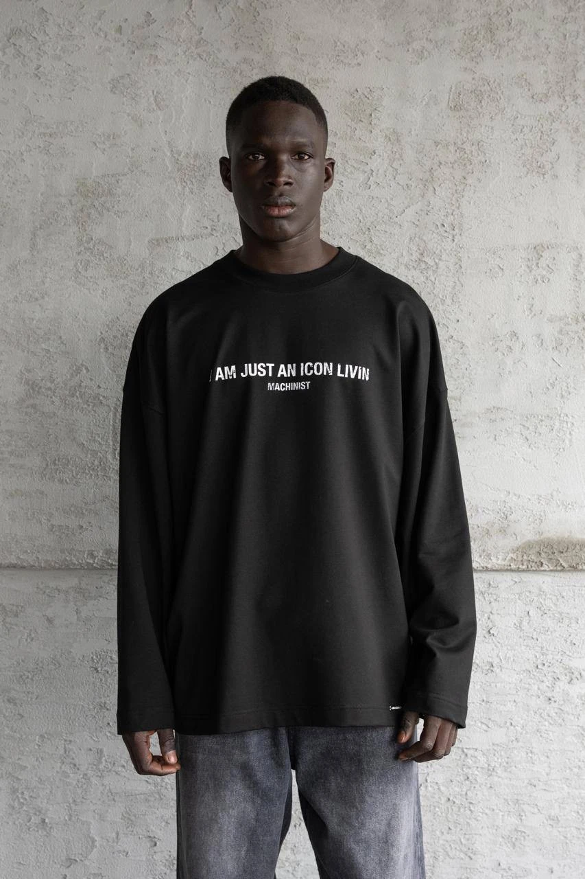 Chest Printed Long Sleeve Sweatshirt