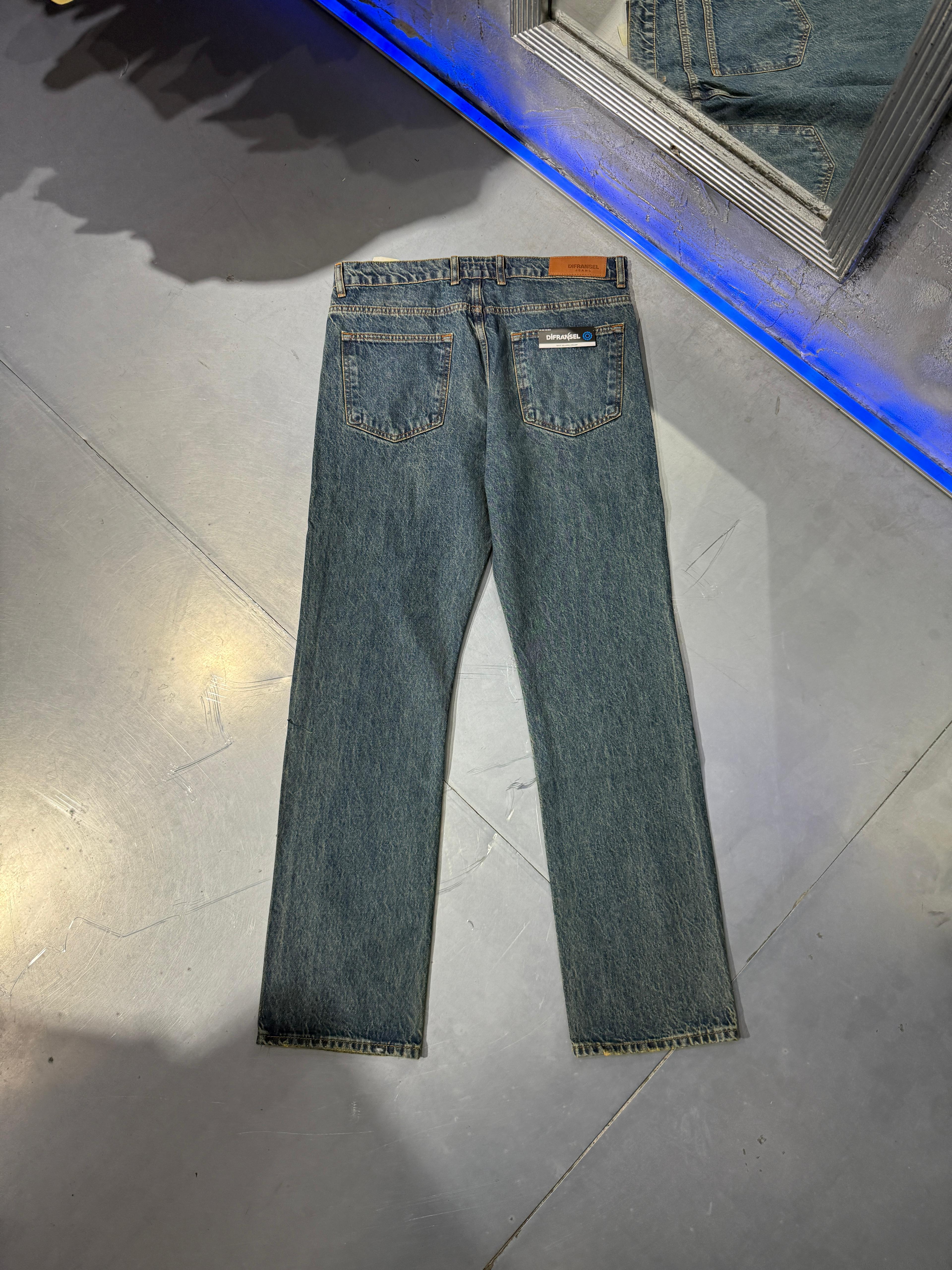 Long Loose Fit Eskitme Mavi