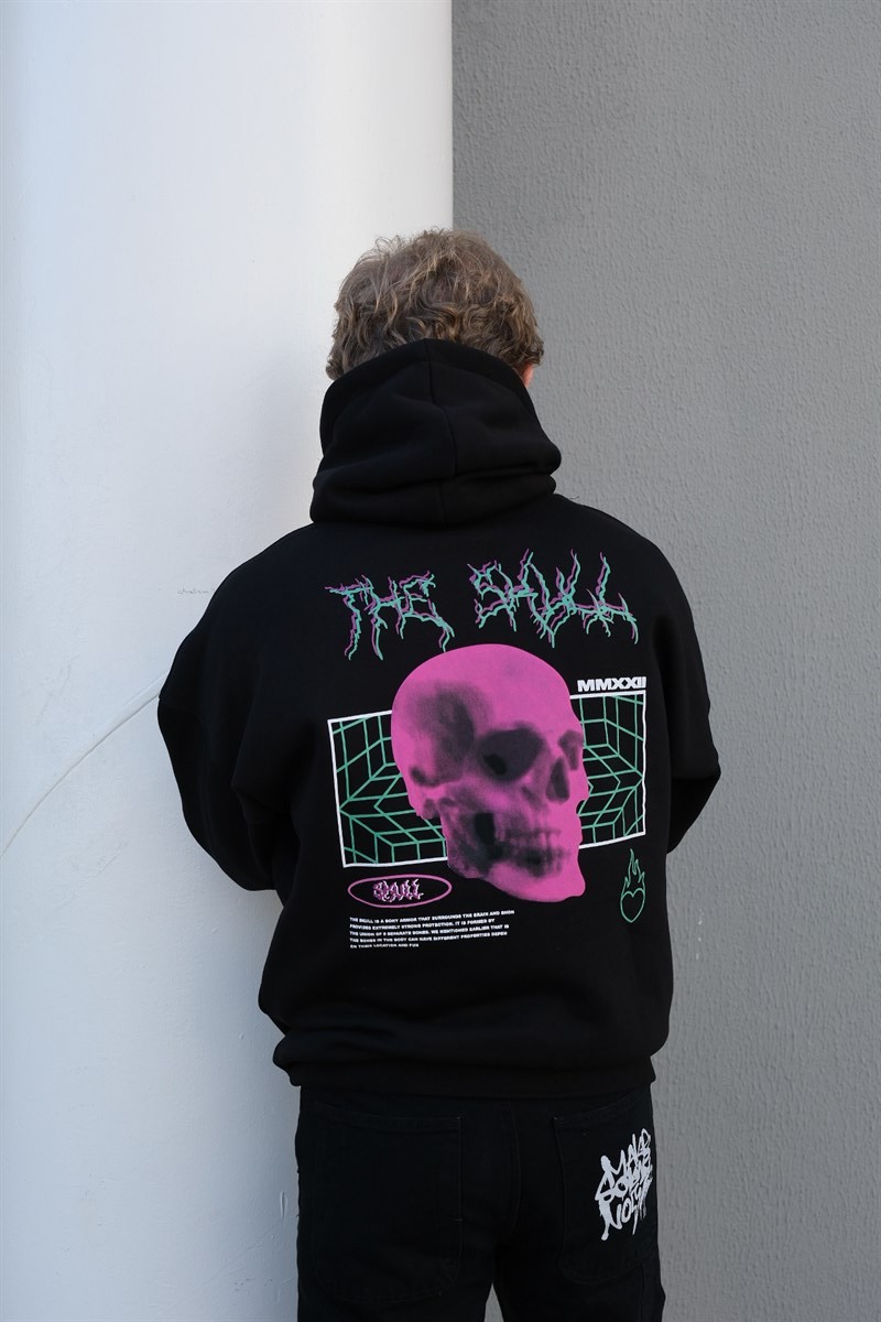 The Skull Siyah Şardonlu Hoodie