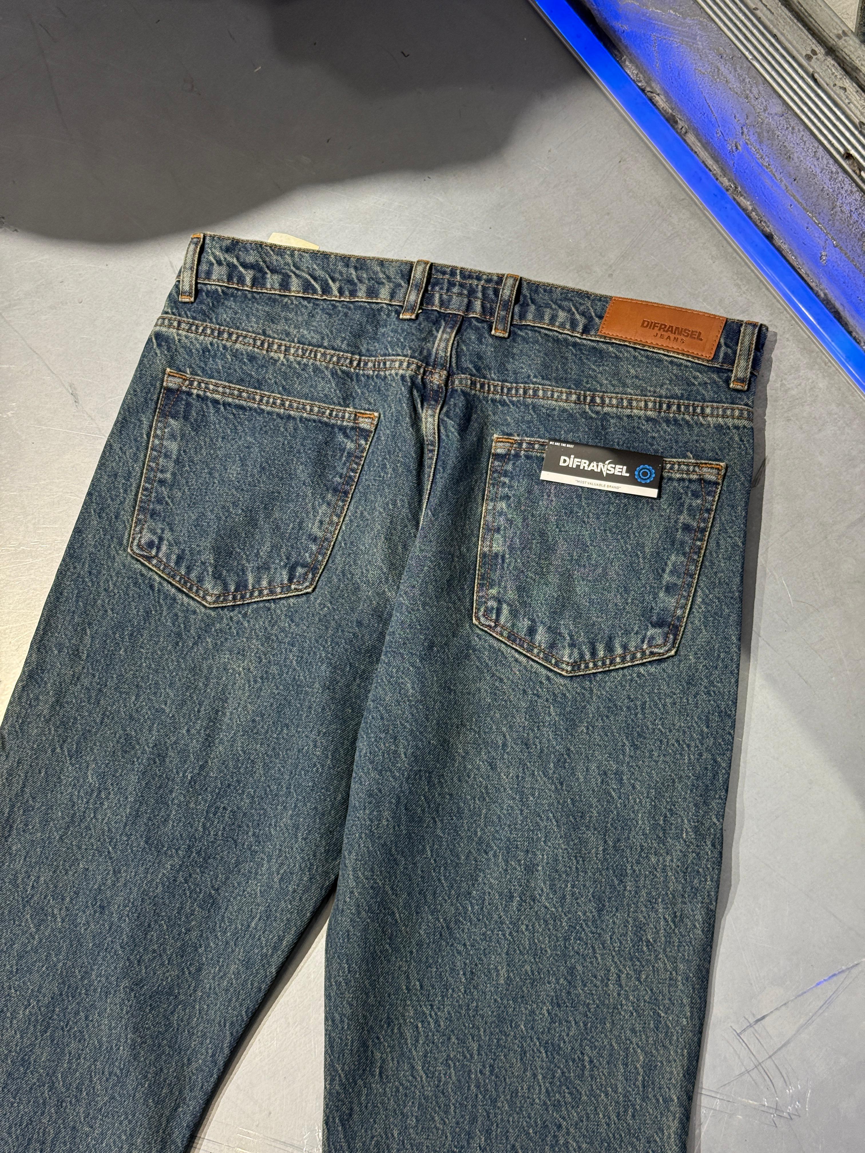 Long Loose Fit Eskitme Mavi