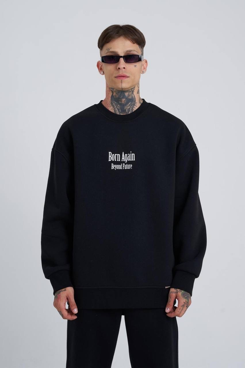 Beyond Future Şardonlu Sweatshirt - Siyah