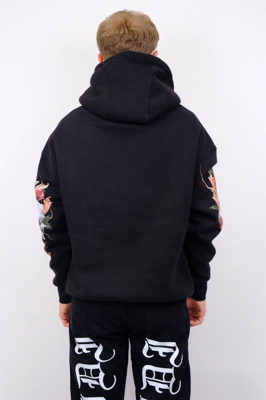 Oversize Dark Skull Hoodie Siyah