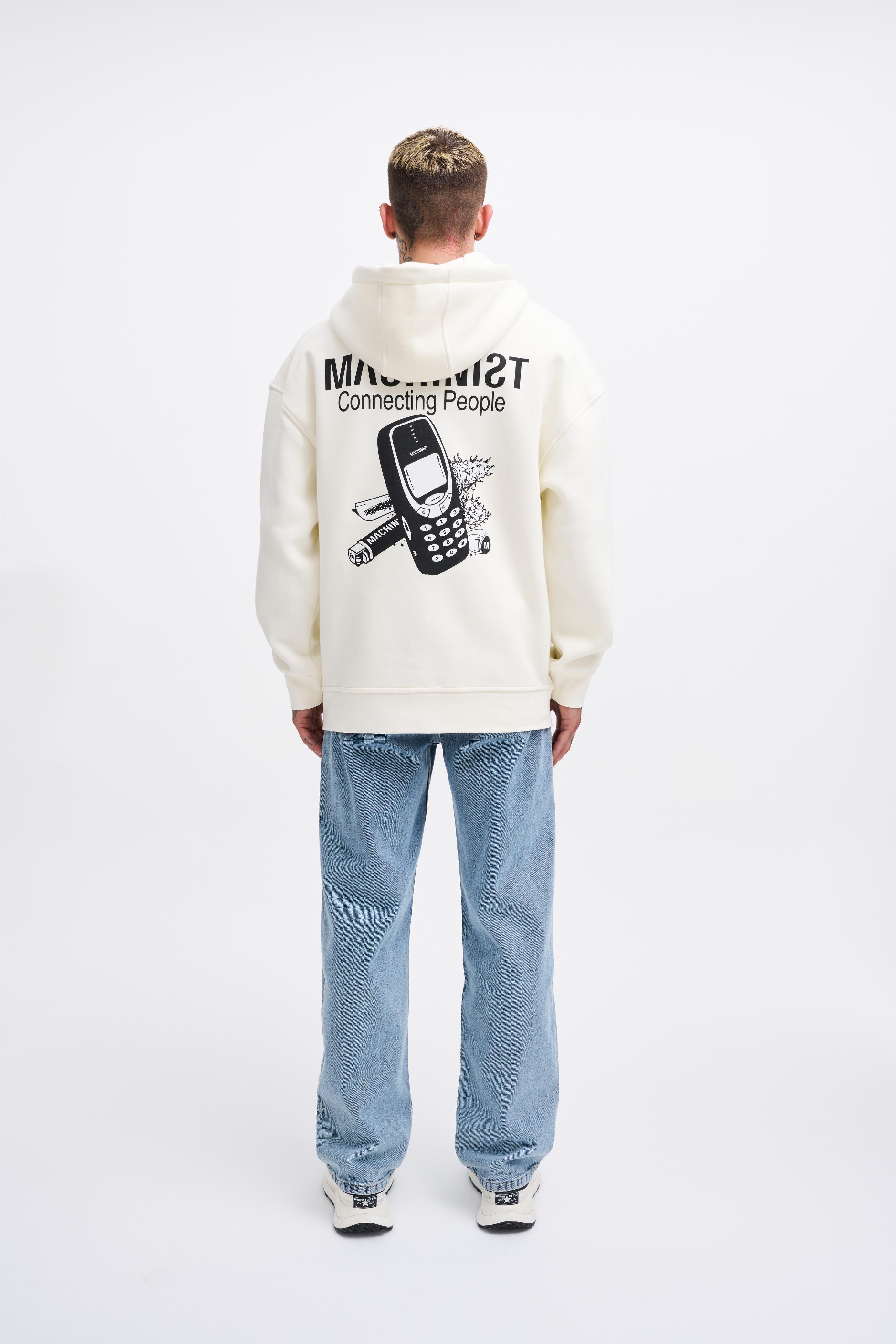 Connecting People Oversize Şardonlu Hoodie