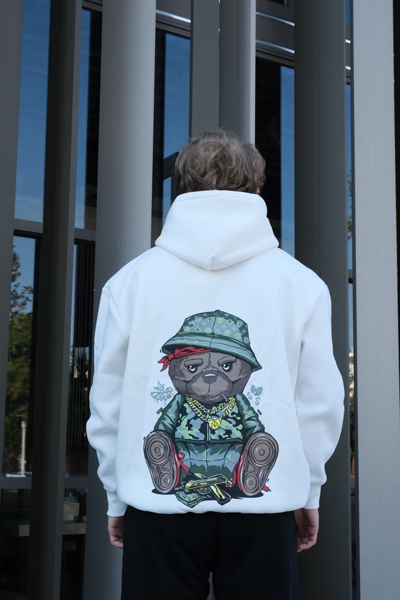 Banner Şardonlu Siyah Hoodie