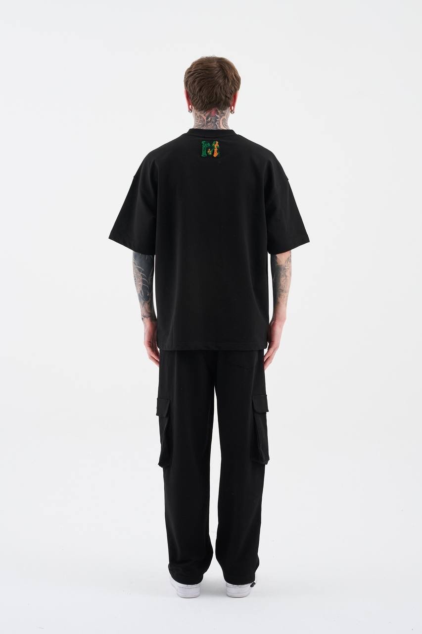 Alien Embroidery Oversize Minimal T-Shirt