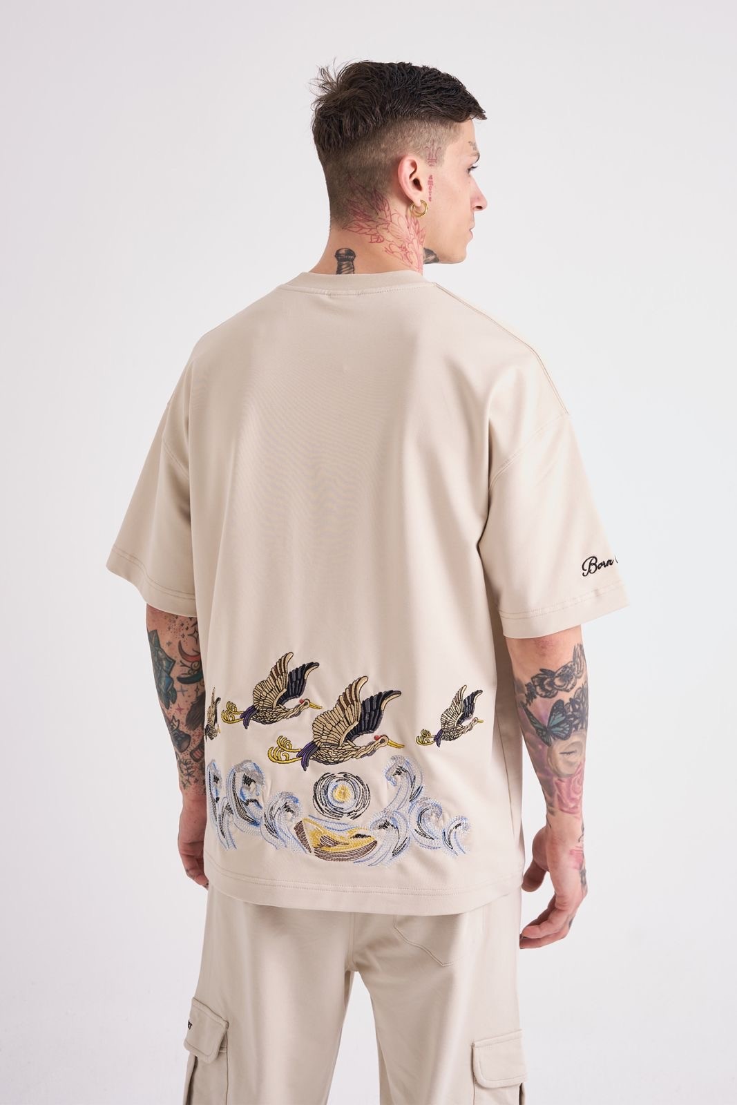 Migrant Bird Nakışlı Oversize T-Shirt