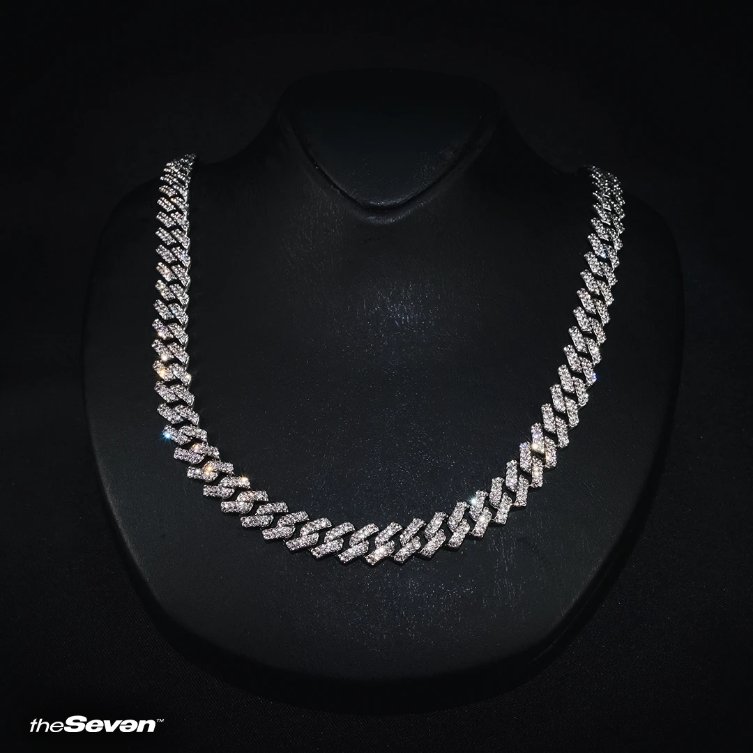 Iced Out 10mm 50cm Prong Chain Kolye