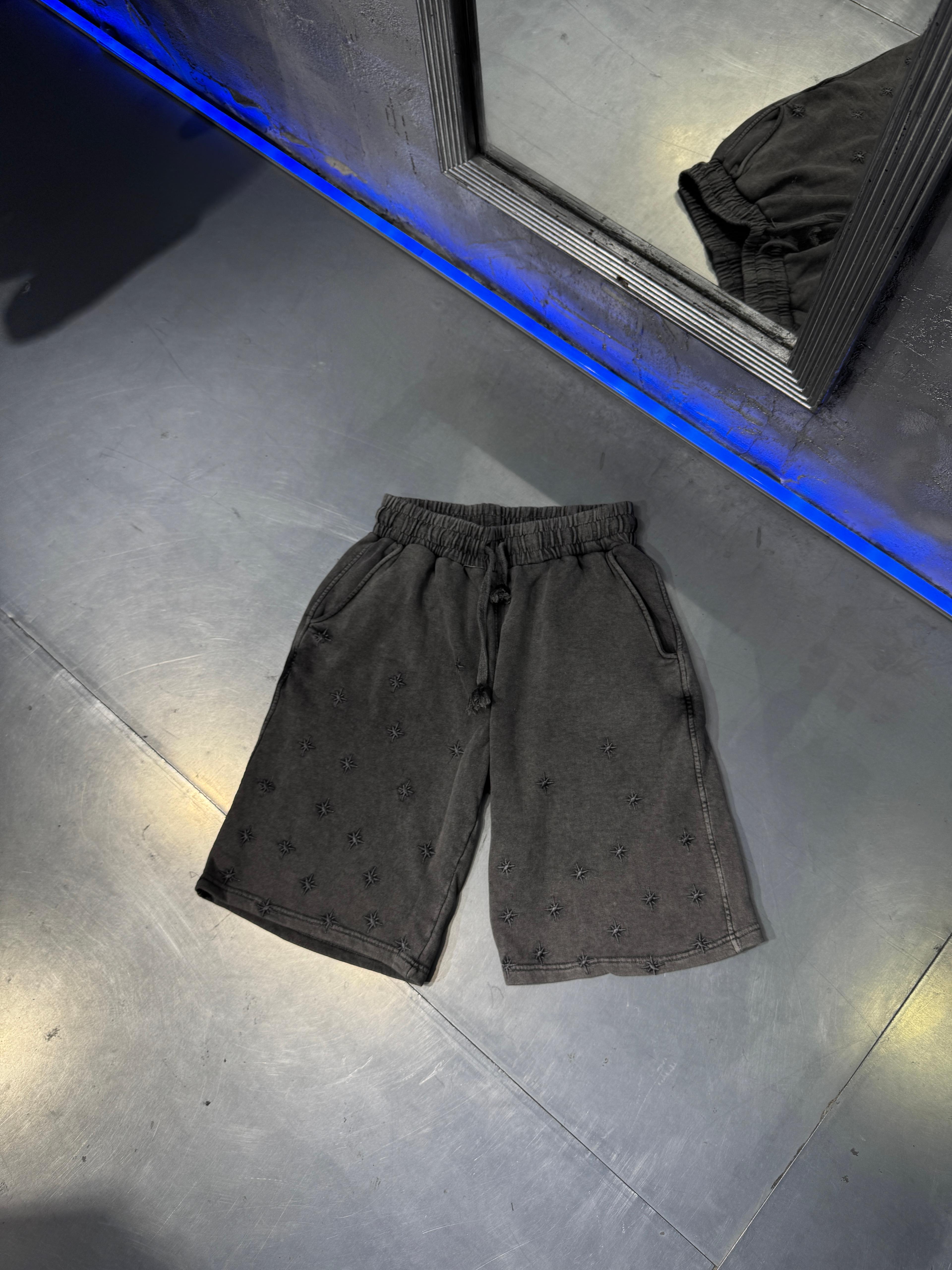 Star Burn 3 İplik Acid Wash Şort