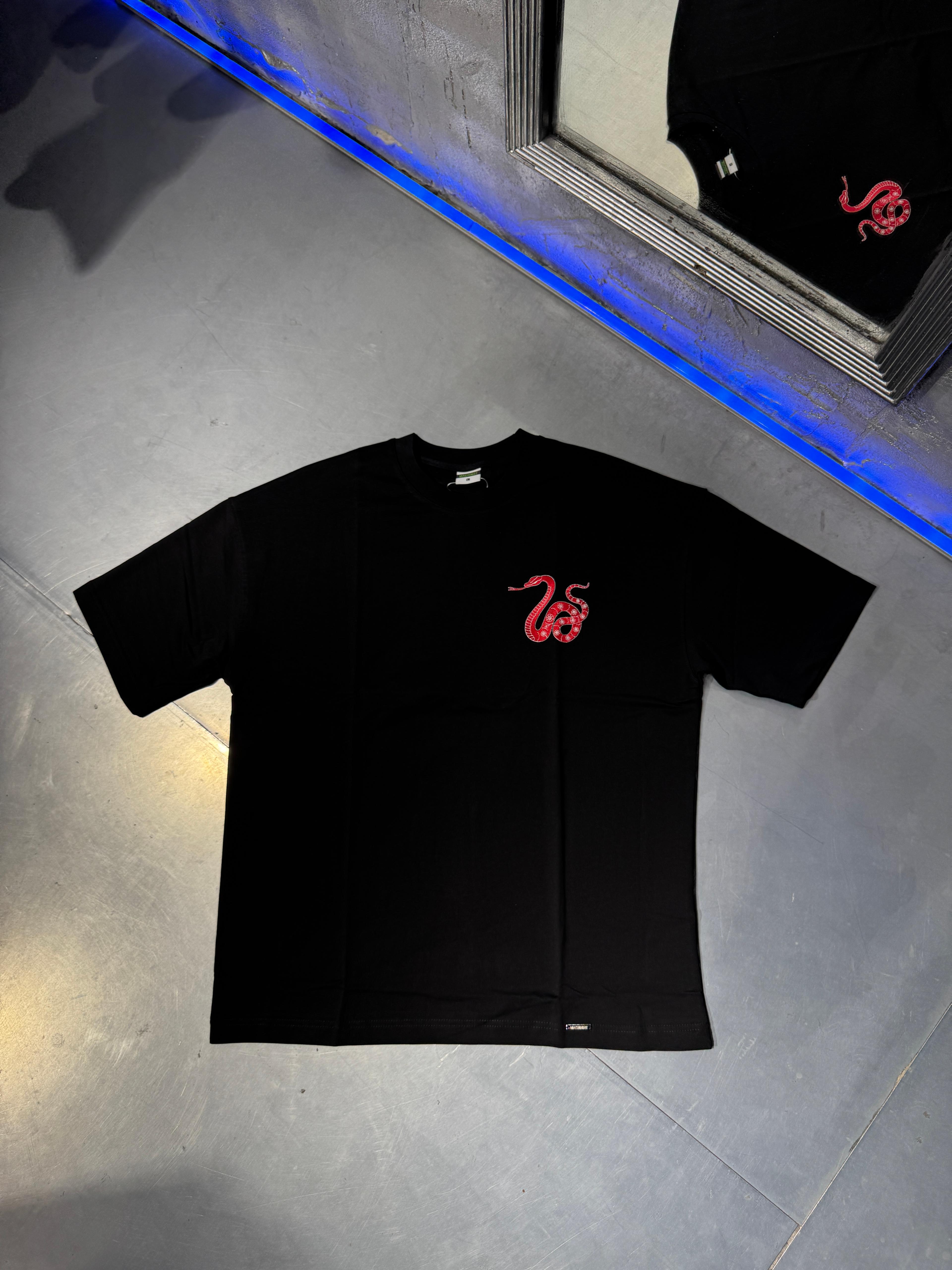 Snake Aplique Embroidered Oversize T-Shirt