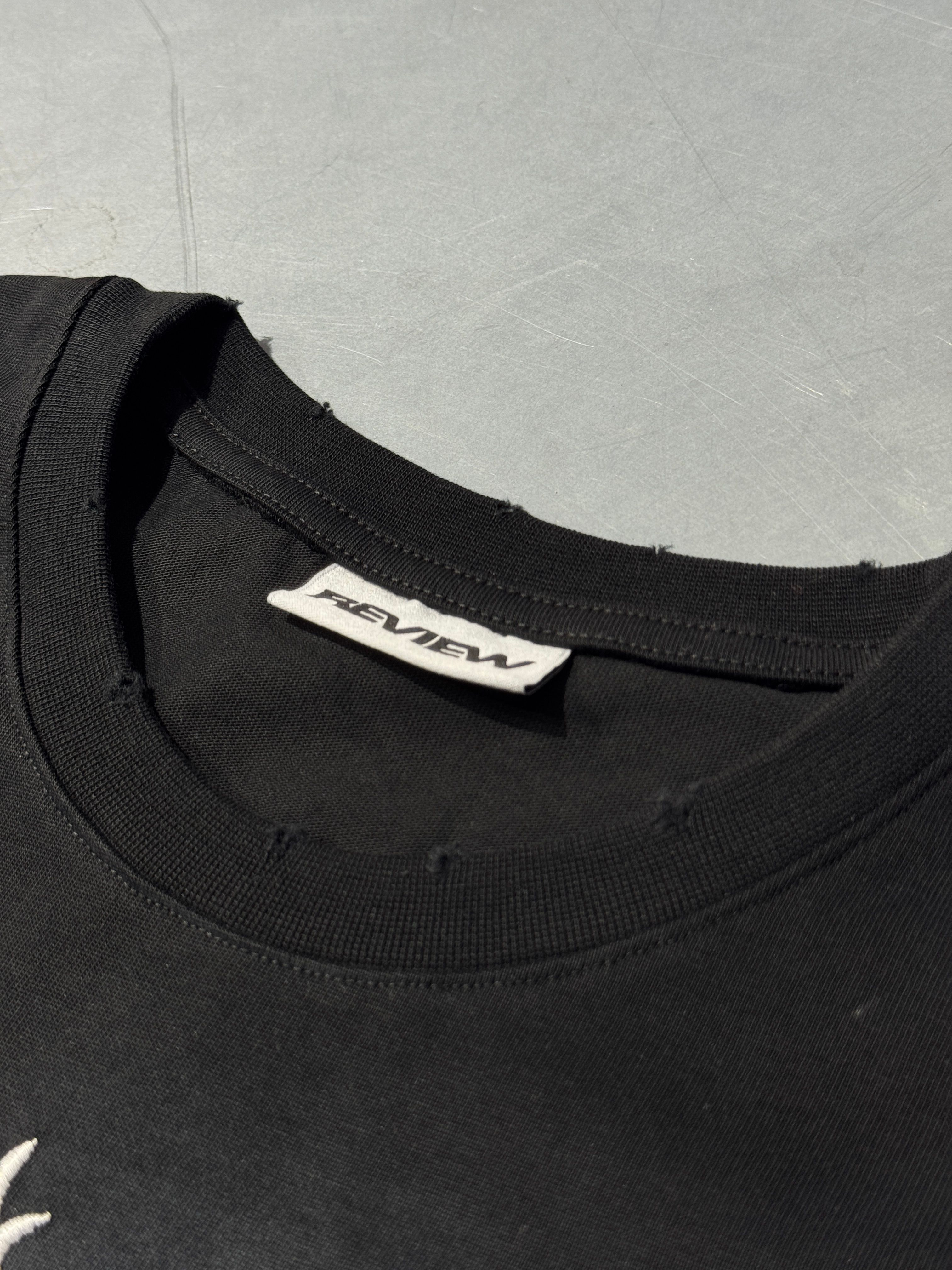 Minimal Flame Nakış Detaylı Oversize T-Shirt