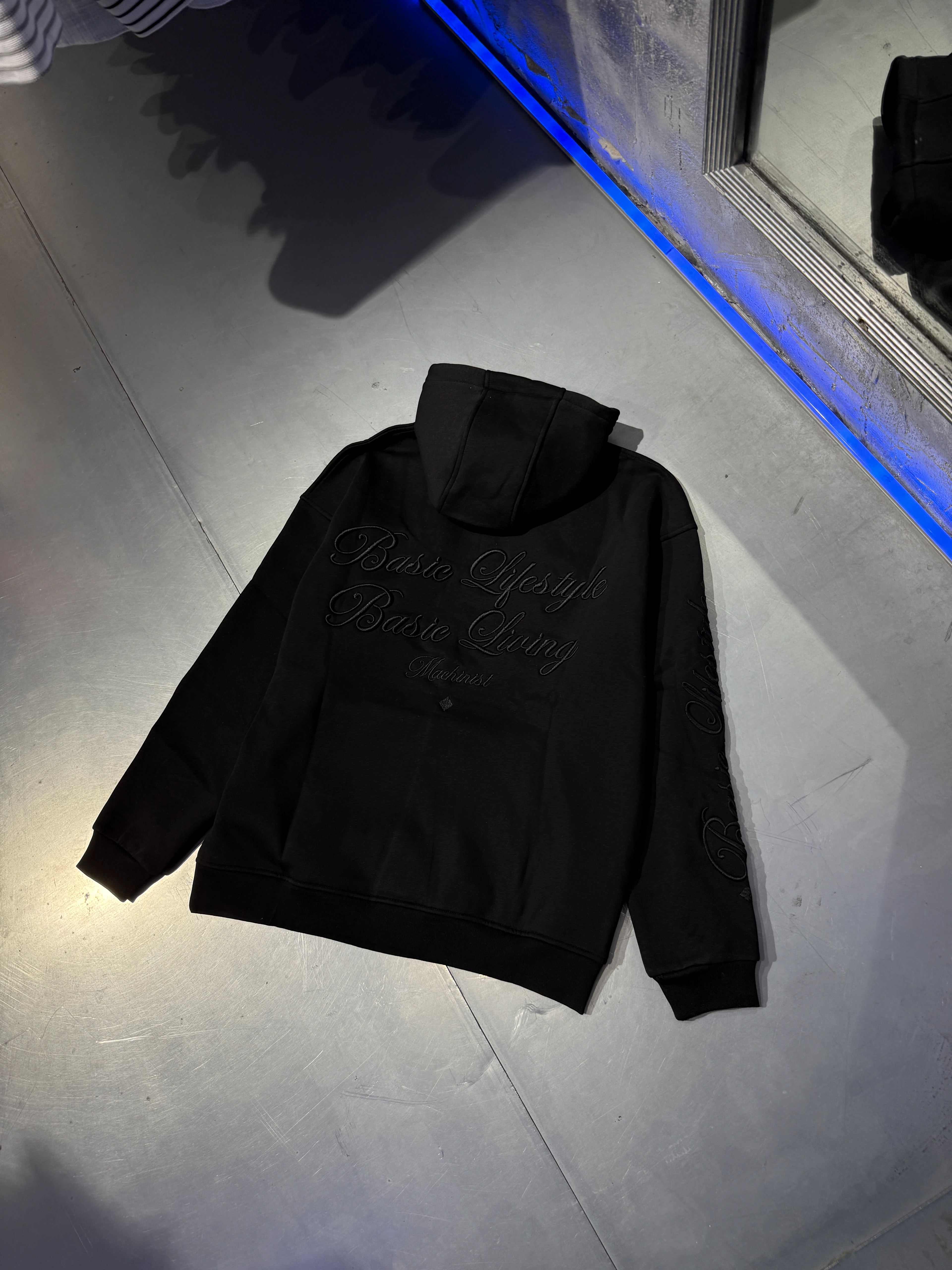 Handwriting Embroidered Hoodie Şardonlu