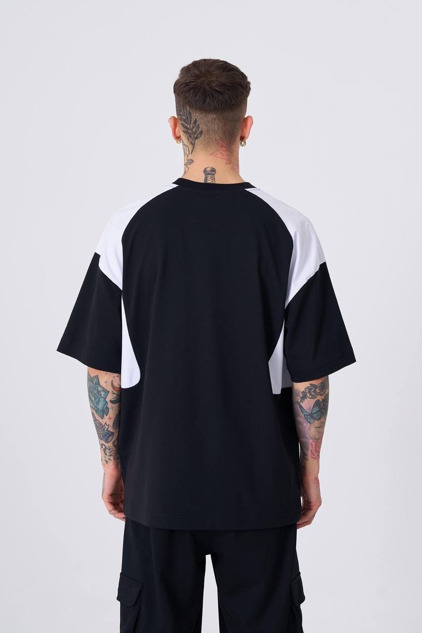 Contrast Shoulder Detaıl Oversize T-Shirt