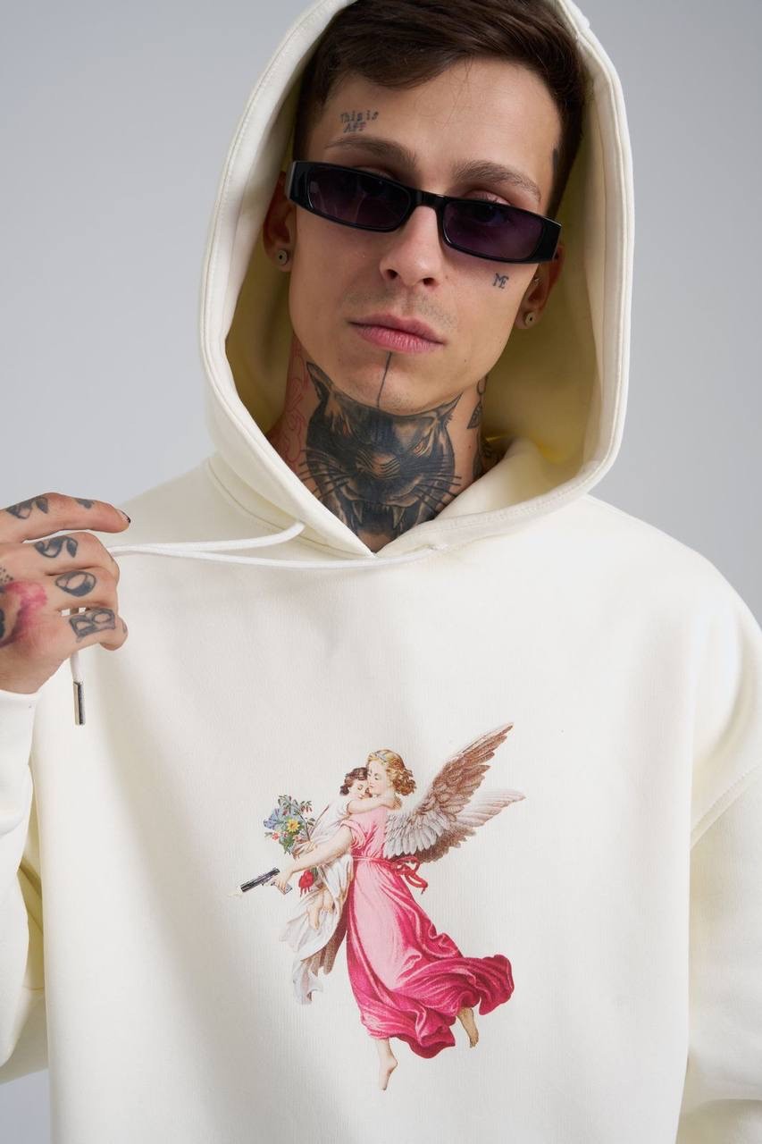 Hero Angel Şardonlu Hoodie