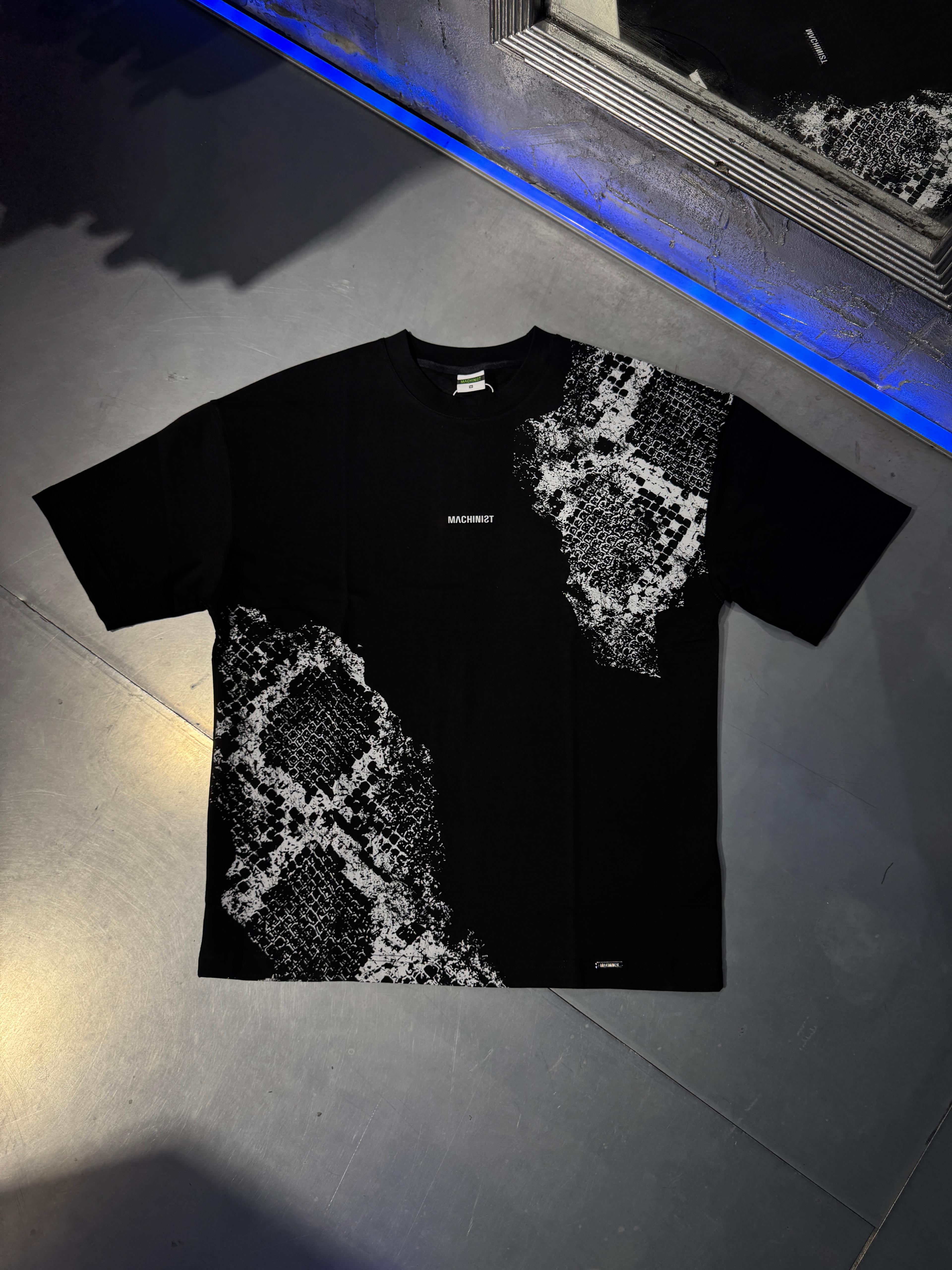 Crocodile Printed Oversize T-Shirt Siyah