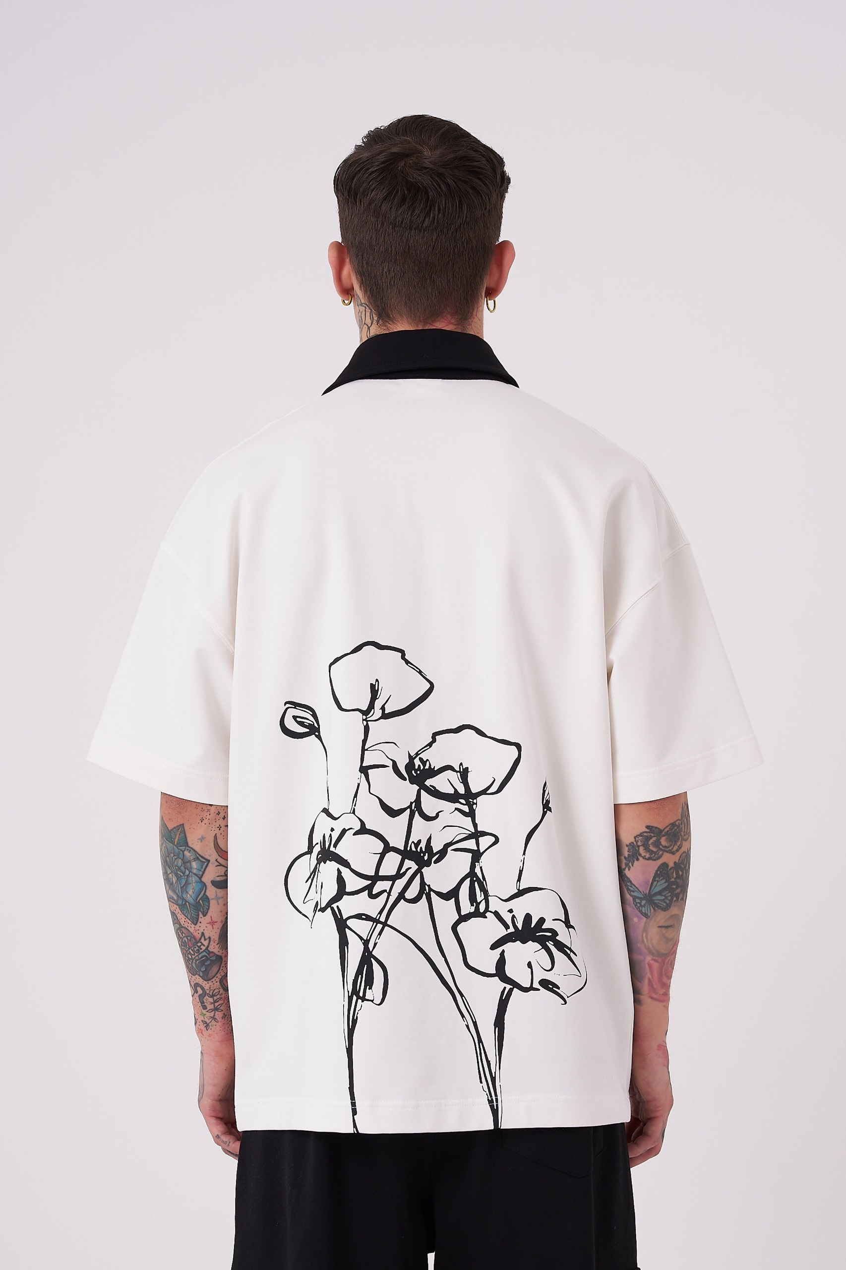 Flower Printed Oversize Polo