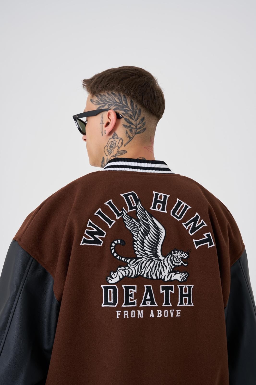 OVERSIZE WILD HUNT EMBROIDERY BOMBER JACKET - Asphalt