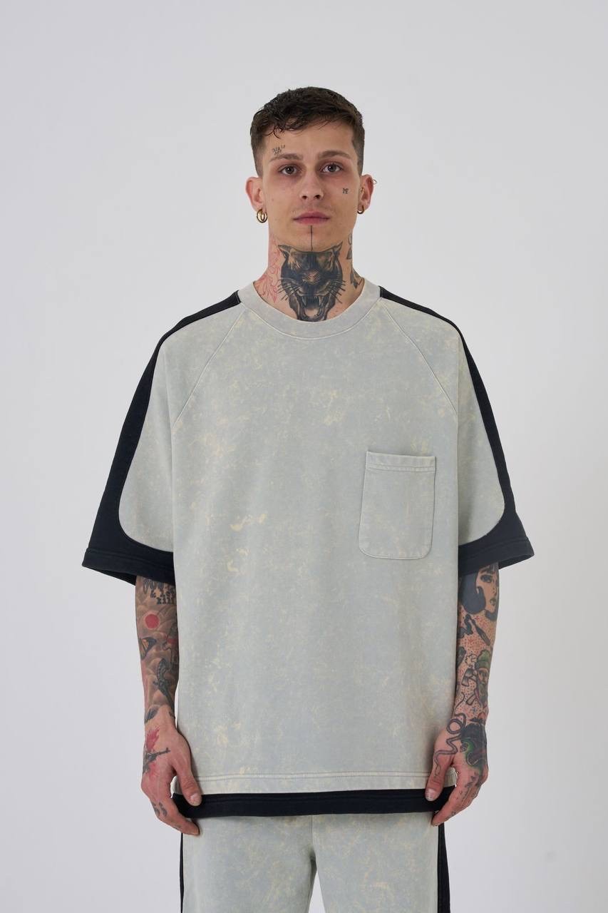 Contrast And Washing 3 İplik T-Shirt - GHOST