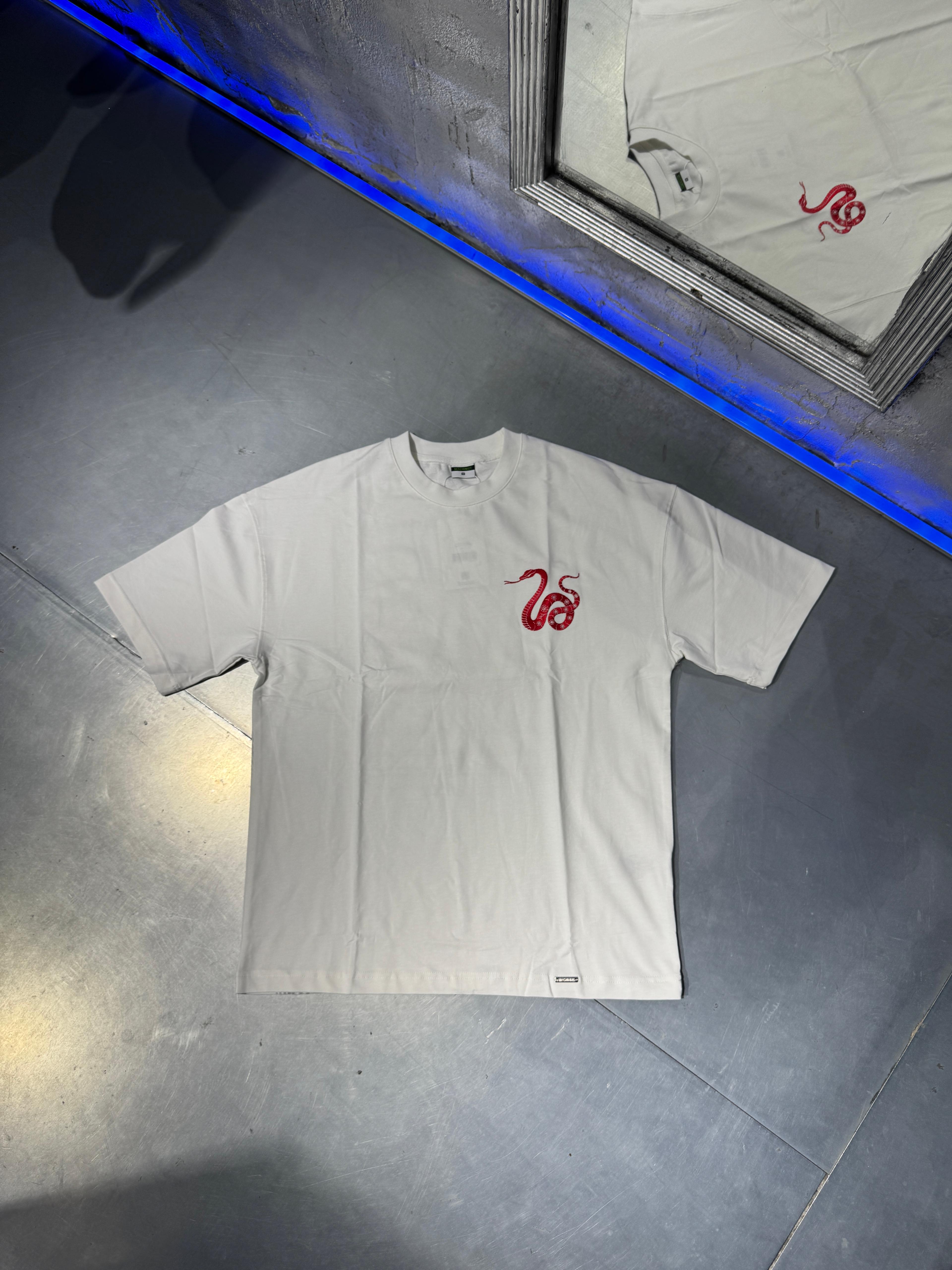 Snake Aplique Embroidered Oversize T-Shirt
