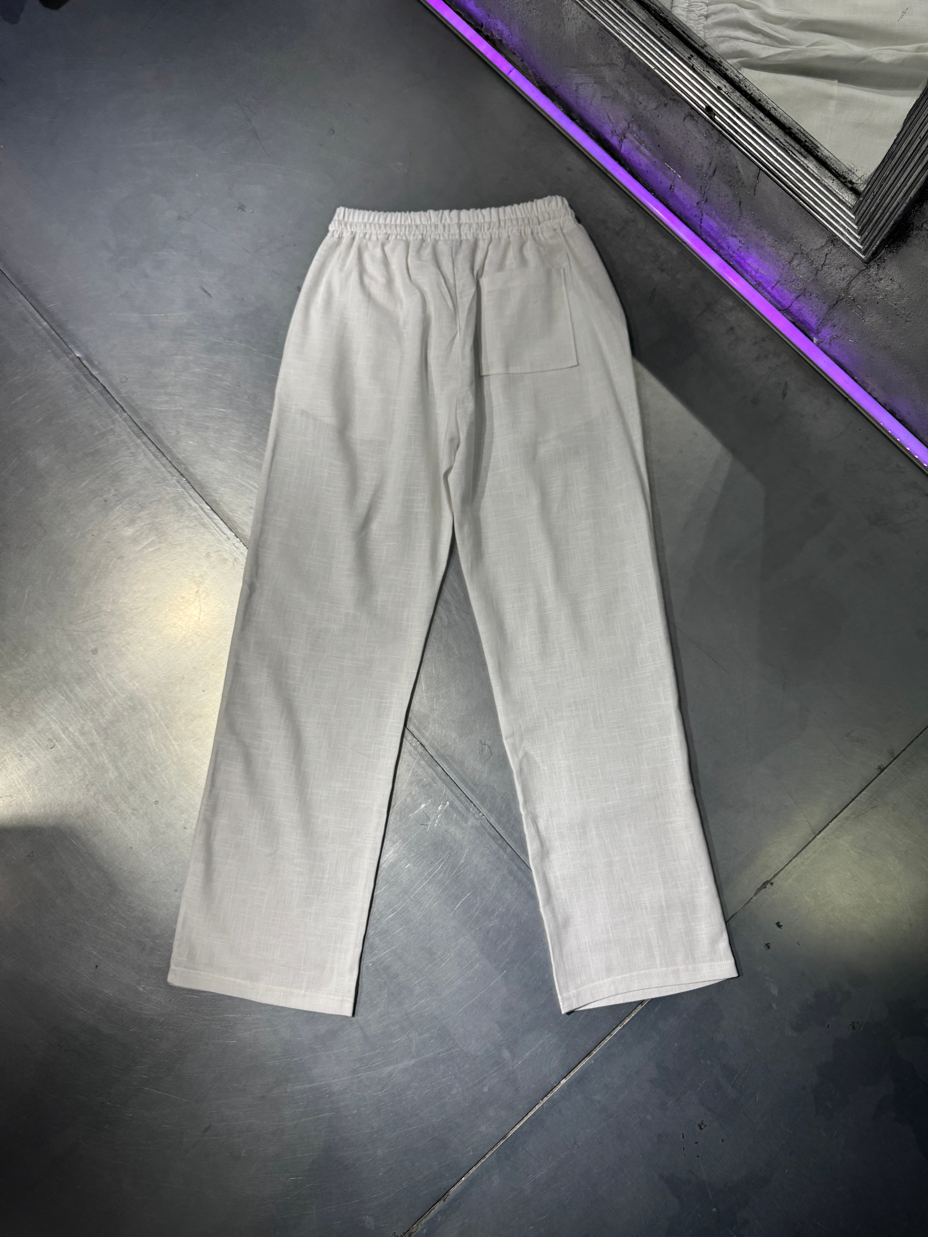 Old Money Basic Keten Baggy Pants