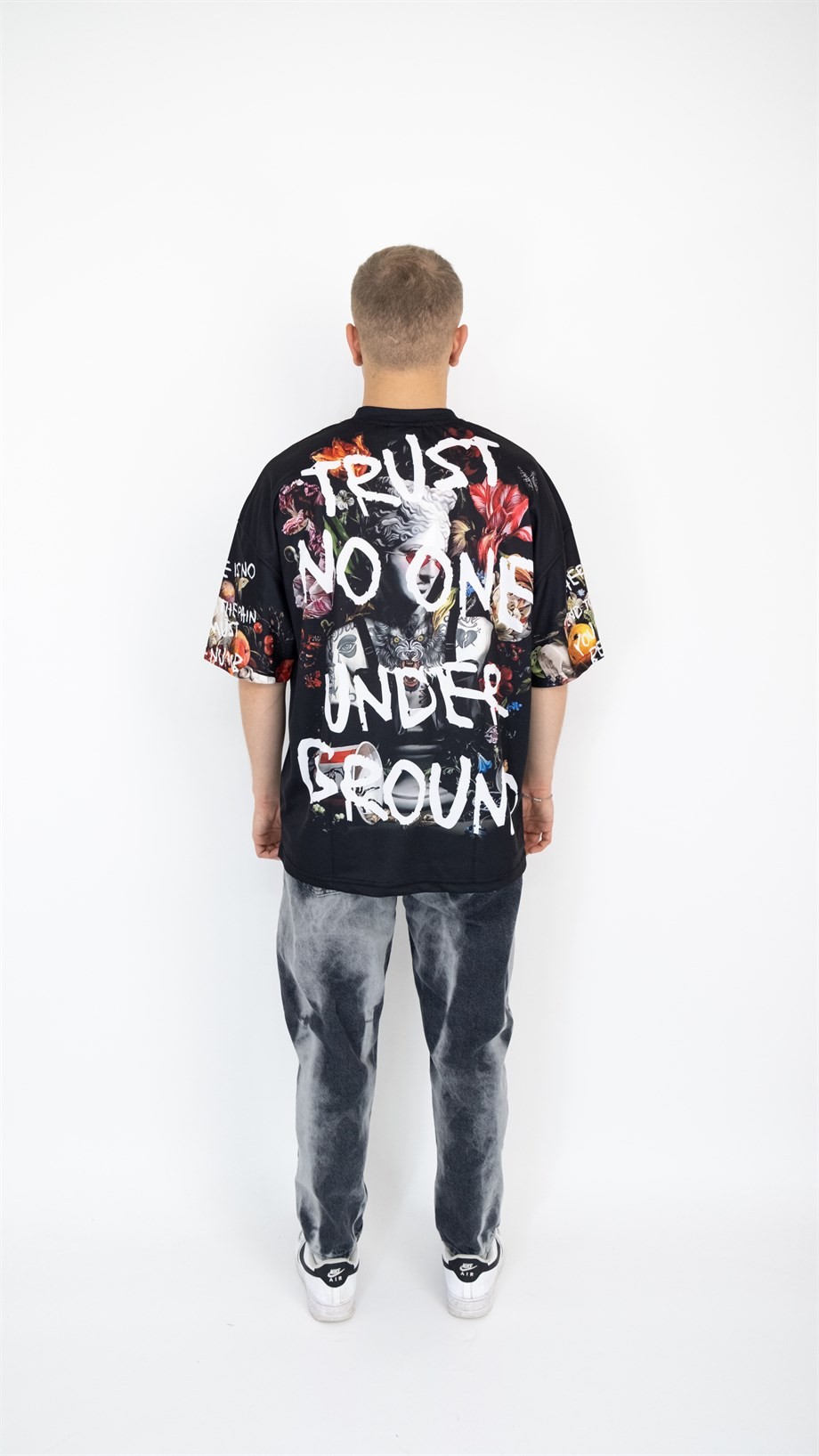 Oversize Old School Trust No One Jersey - SİYAH