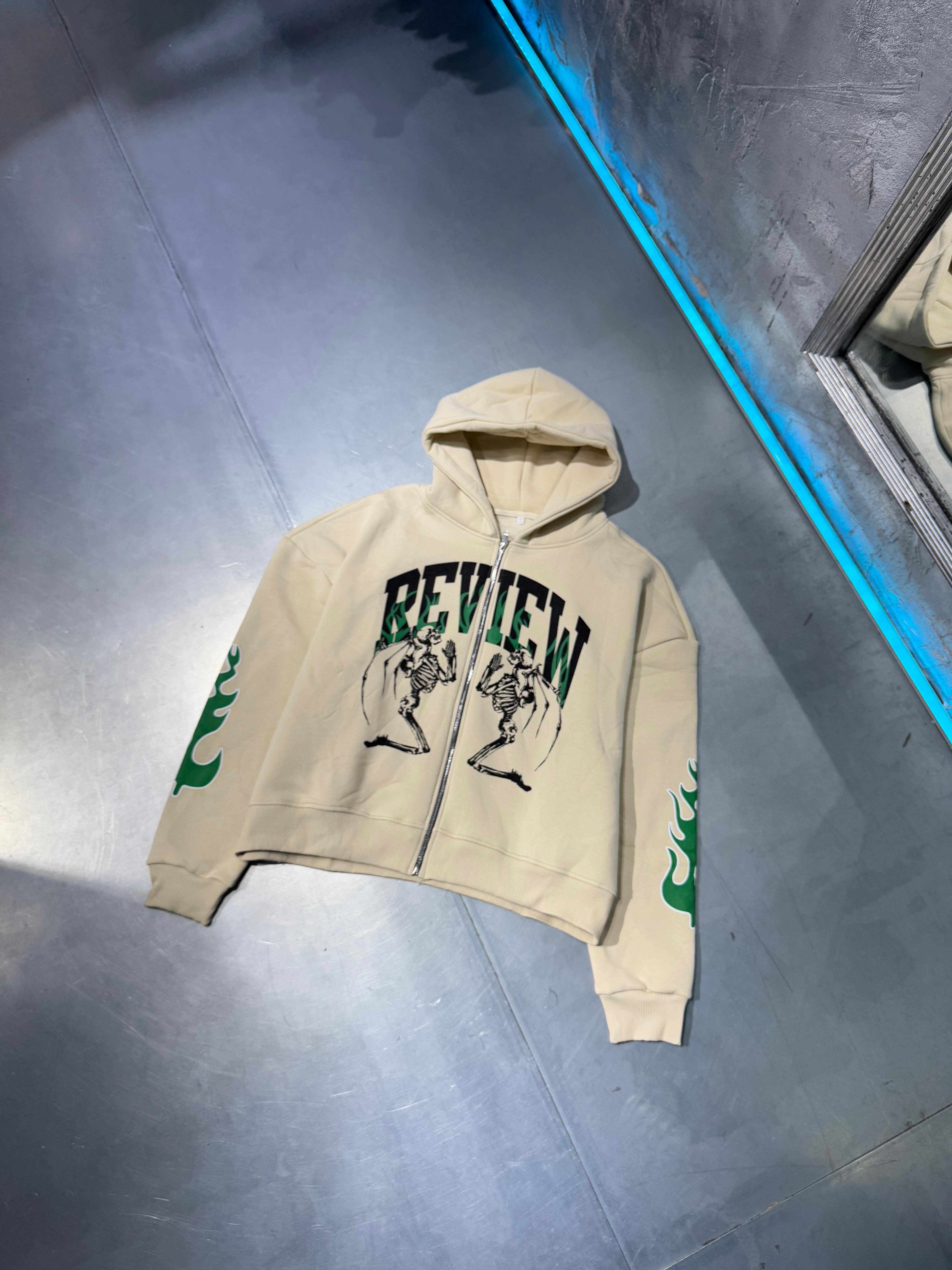 Review Skeleton Fermuarlı Zip Hoodie