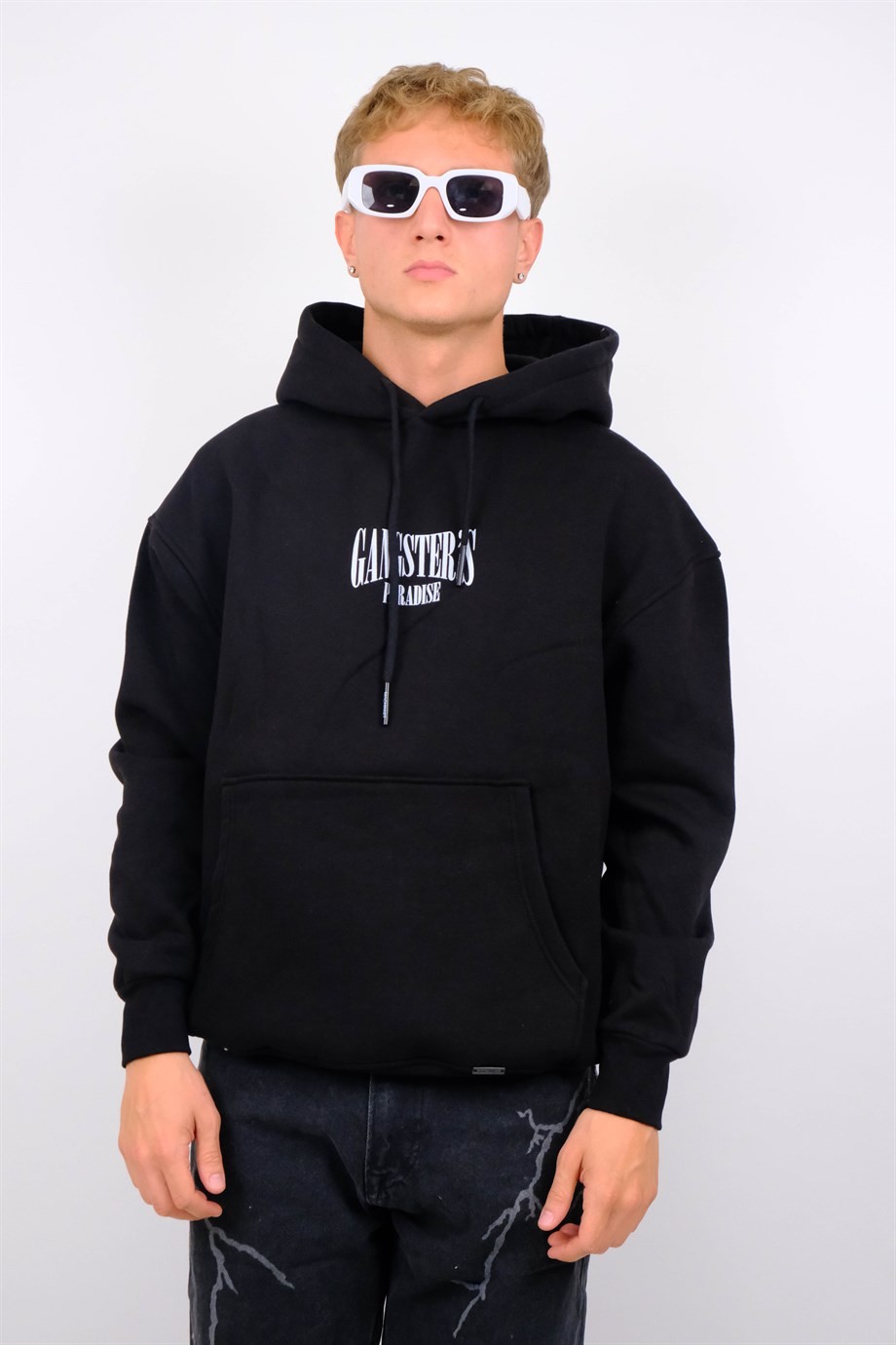 Oversize Gangster's Hoodie Siyah