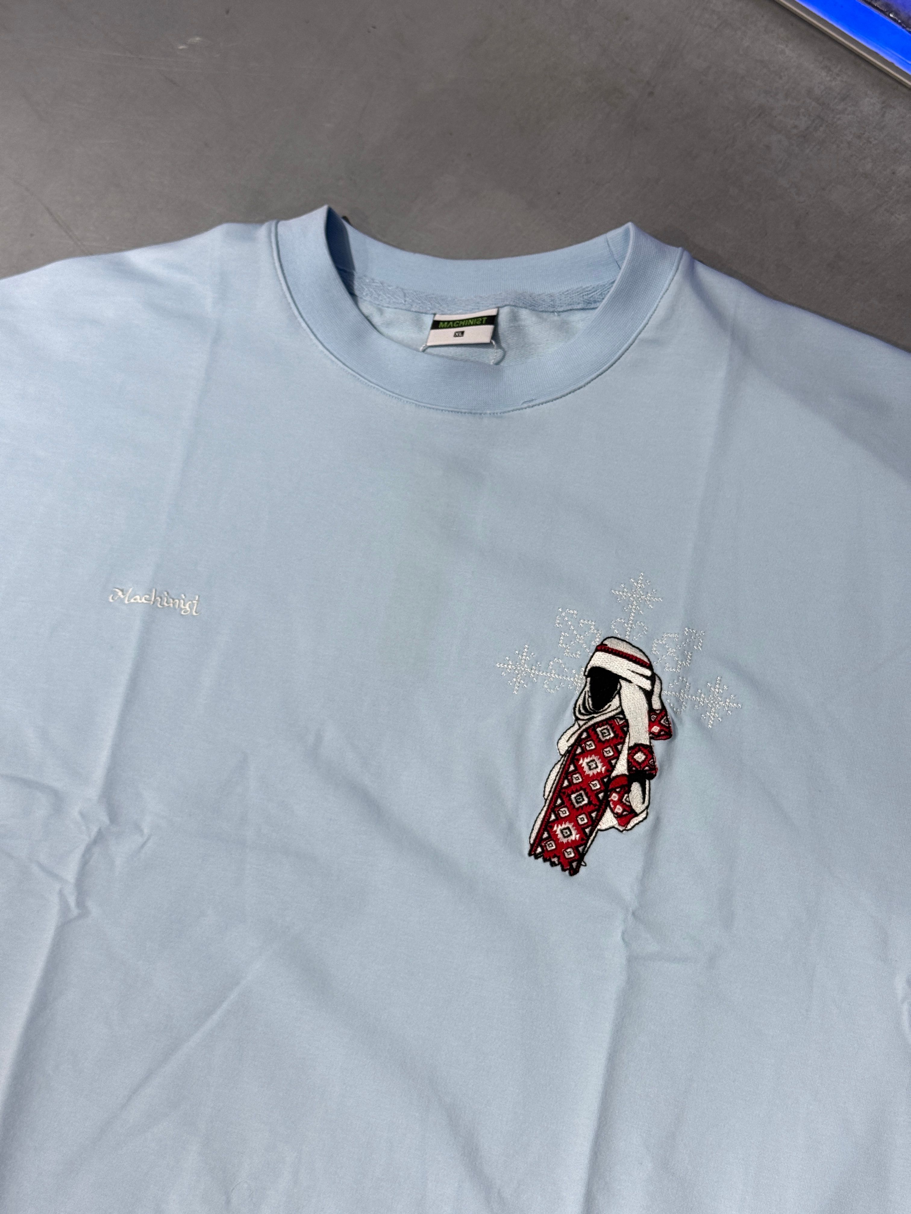 Ethnic Figure Embroidered Oversize T-Shirt