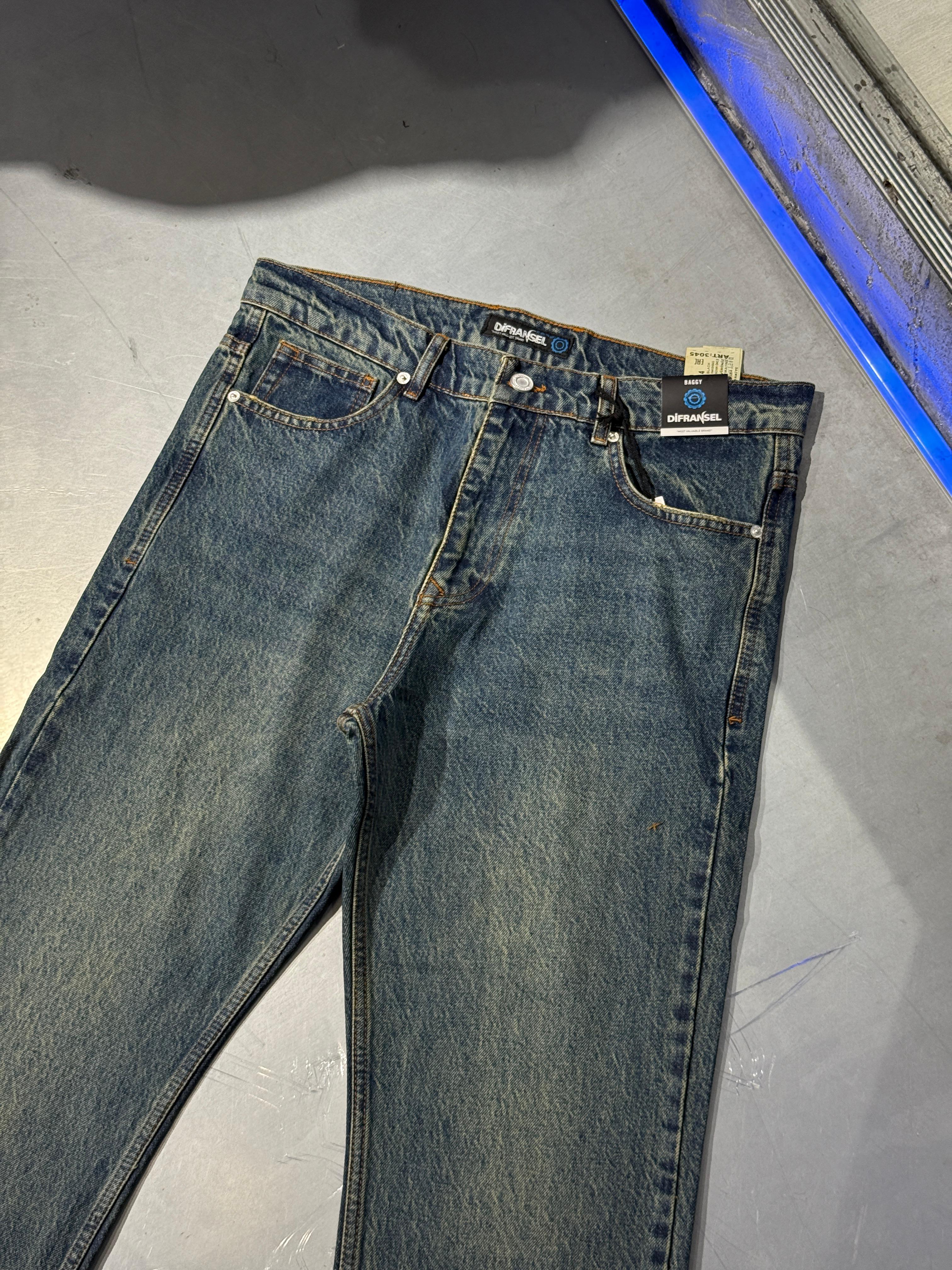Long Loose Fit Eskitme Mavi