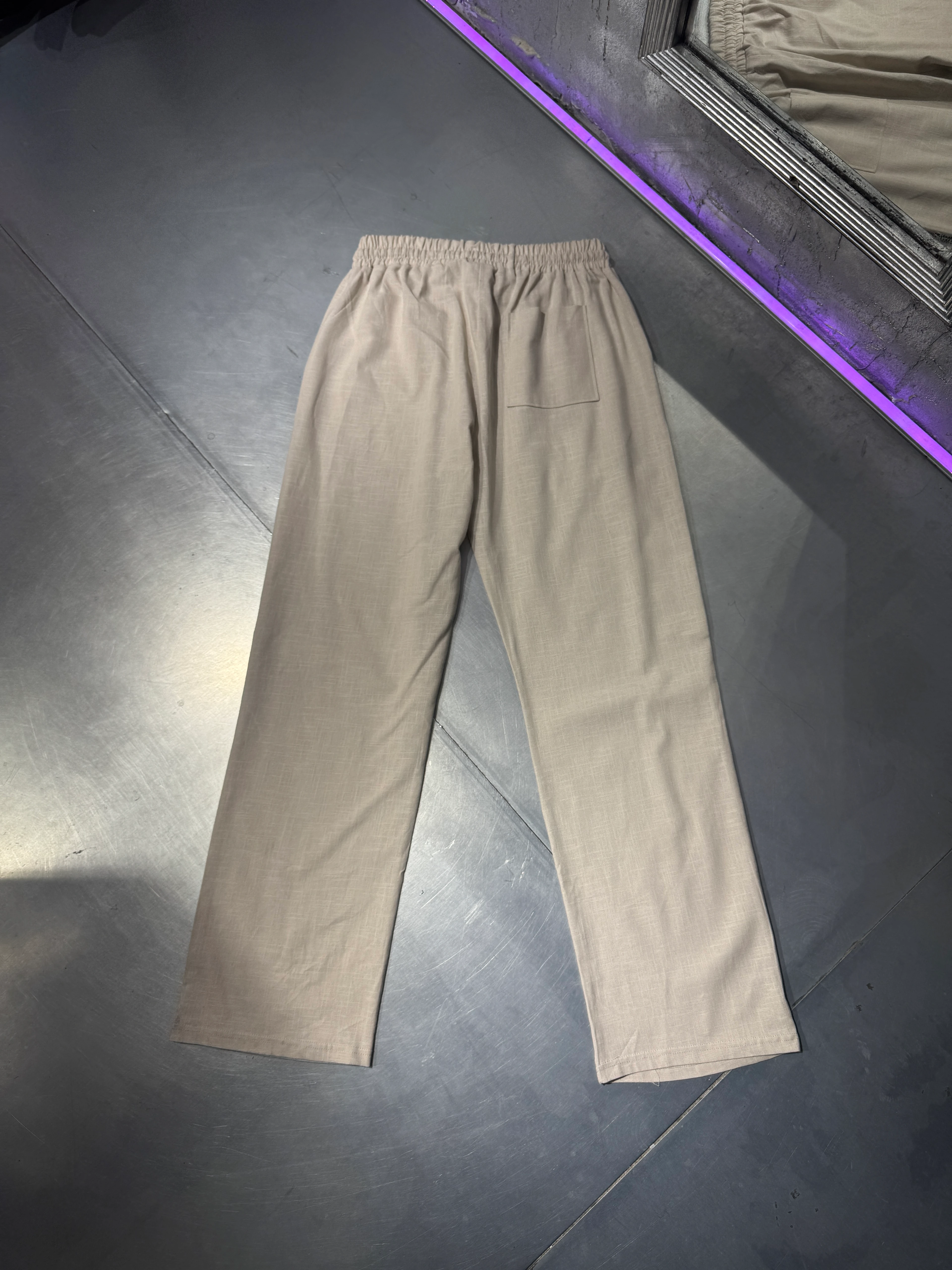 Old Money Basic Keten Baggy Pants