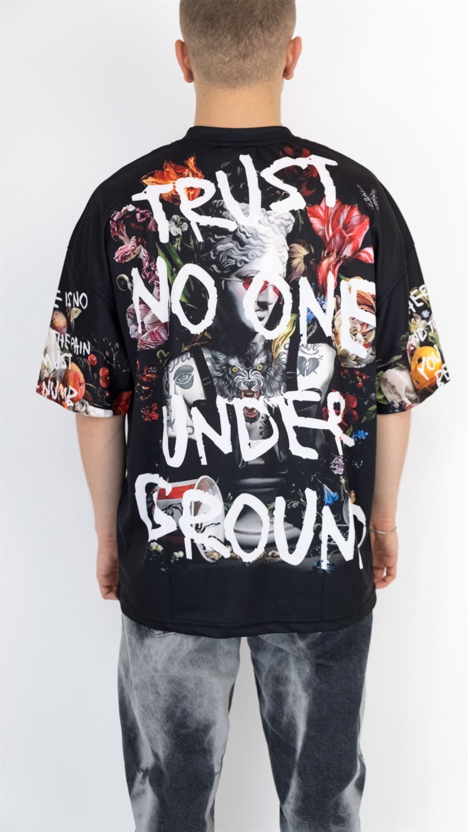 Oversize Old School Trust No One Jersey - SİYAH