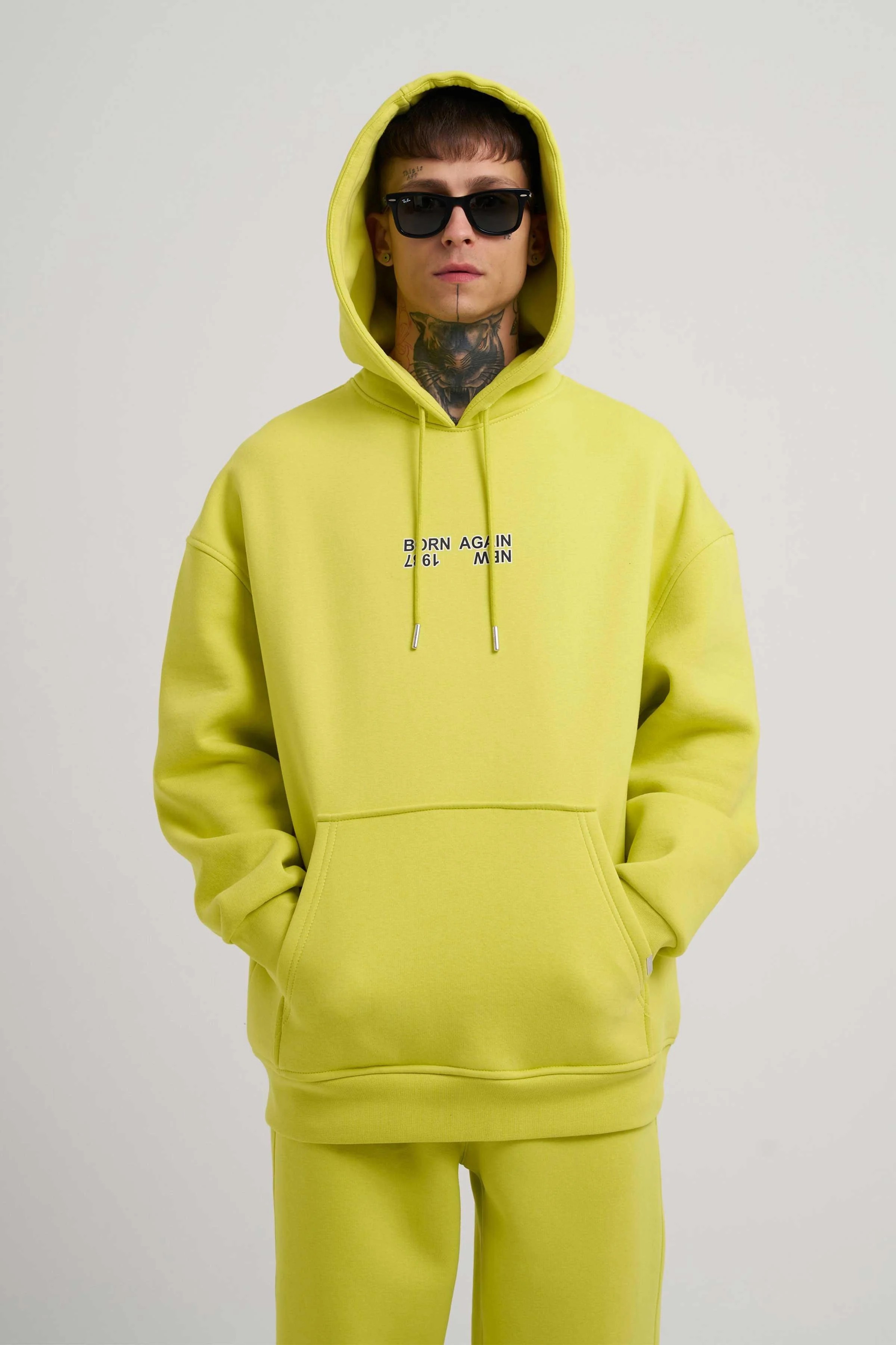 Premium Born Agaın 1987  Oversize Şardonlu Hoodie