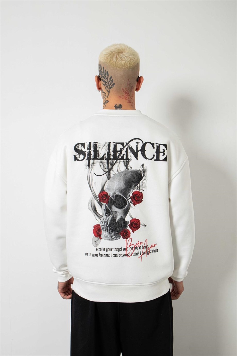 Old School Sılence Sweatshirt - EKRU