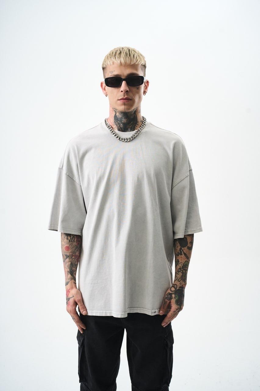 Basic Yıkamalı Oversize T-Shirt