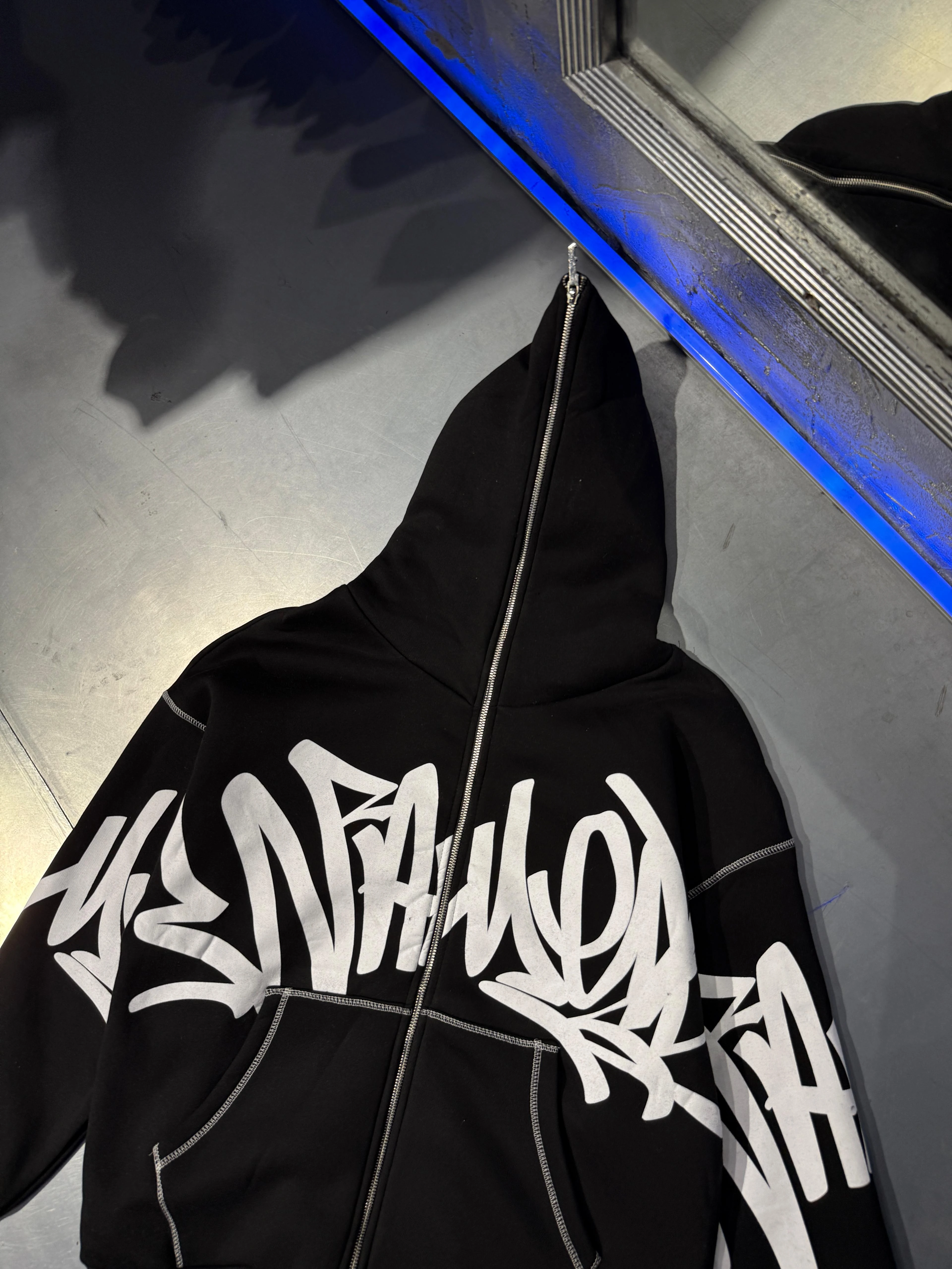 Graffiti Desenli Oversize Full Zip